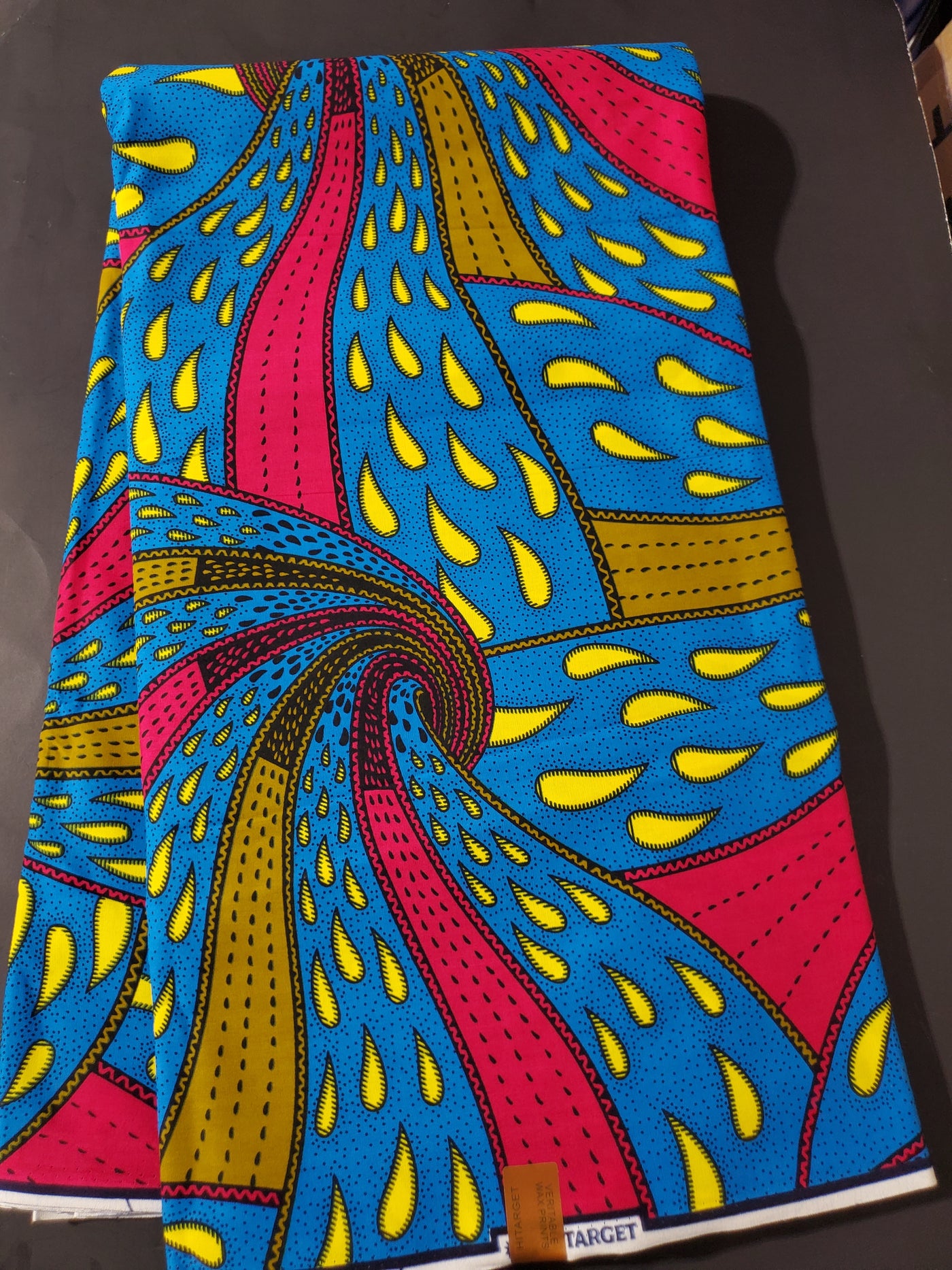 Blue, Pink, Green and Yellow Multicolor African Ankara Fabric