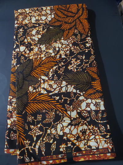 Brown, Orange and Black Multicolor African Ankara Fabric