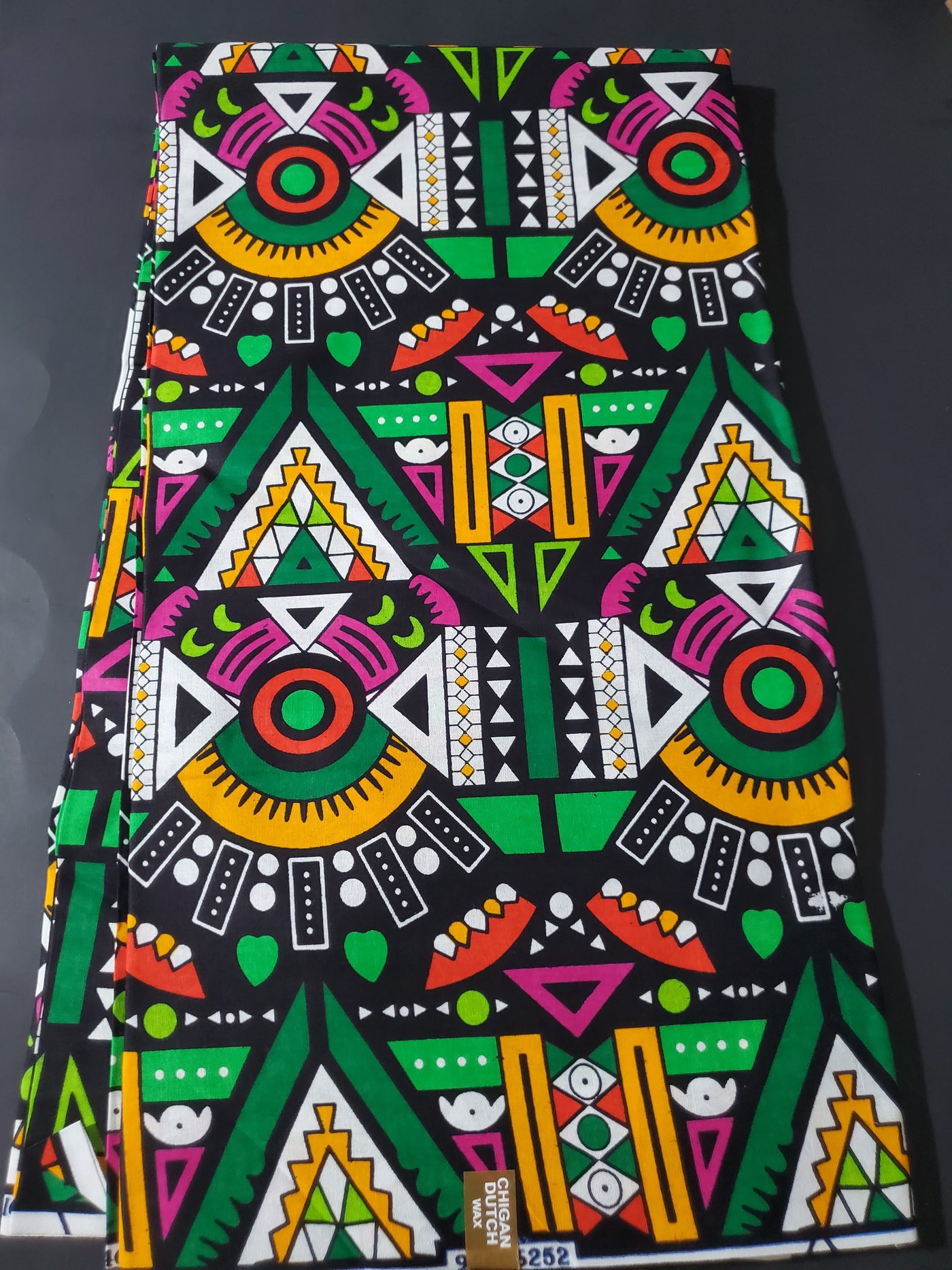 Green and Yellow Tribal Multicolor African Ankara Fabric