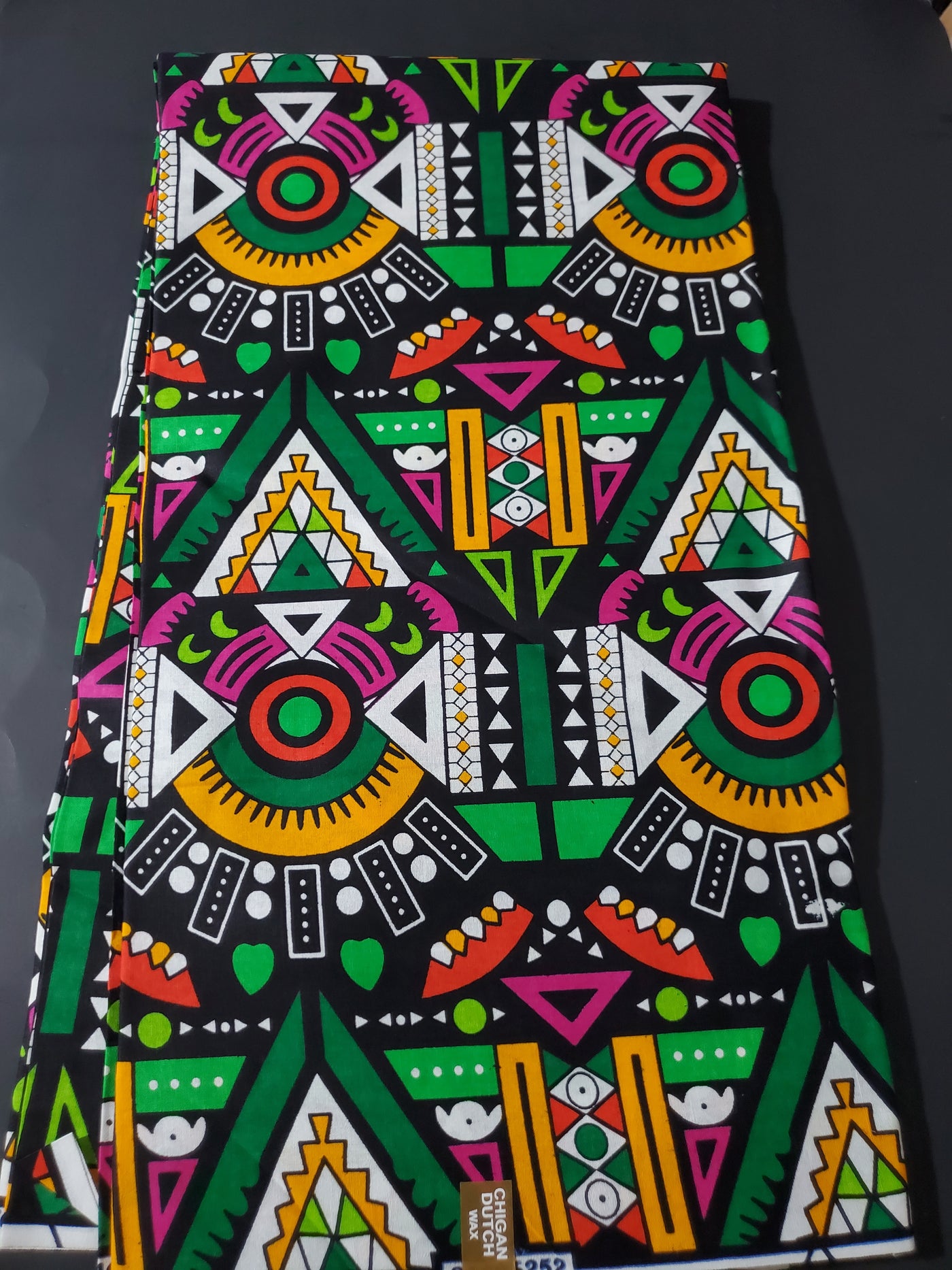 Green and Yellow Tribal Multicolor African Ankara Fabric
