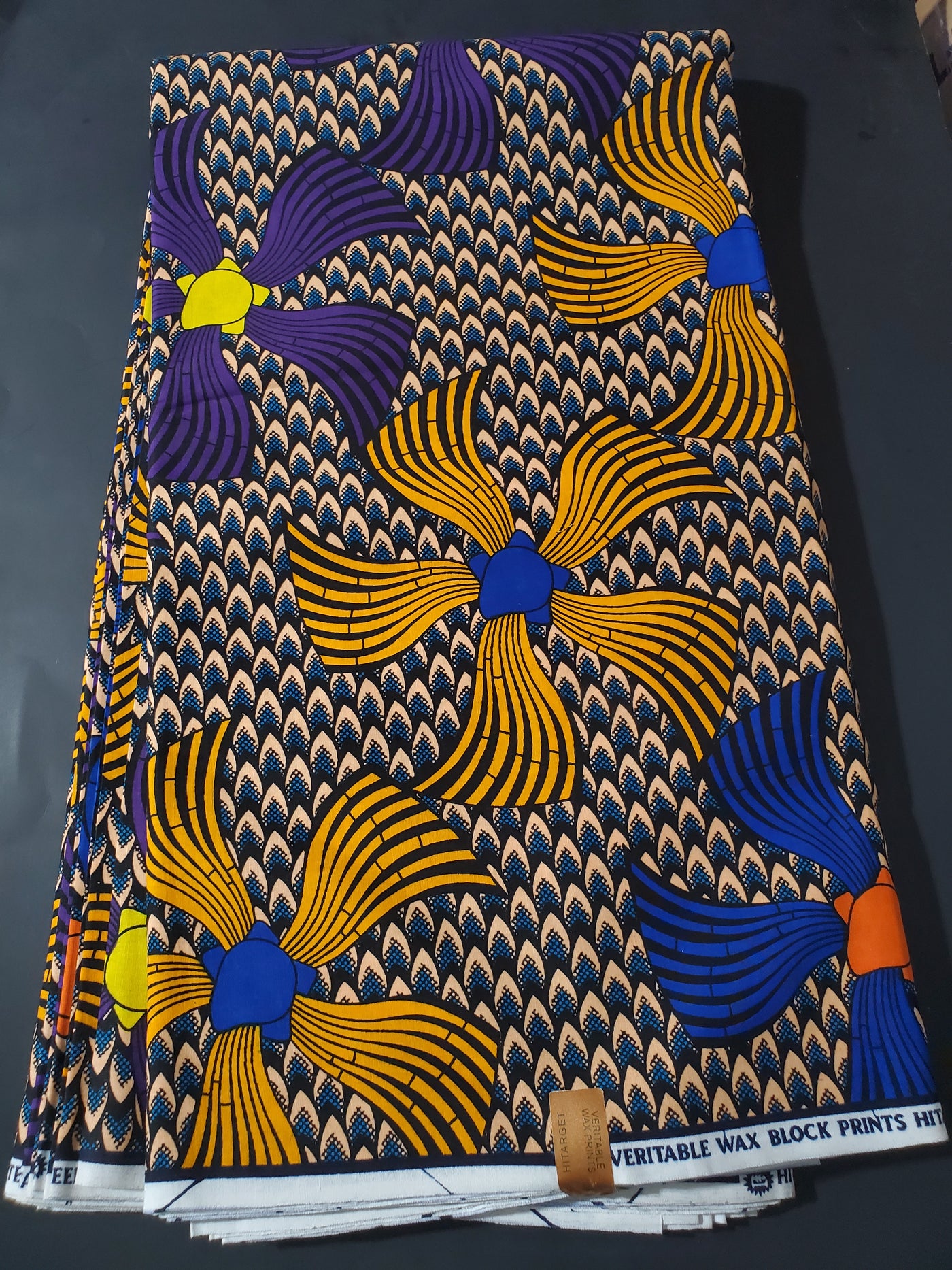 Brown, Yellow and Purple Multicolor African Ankara Fabric