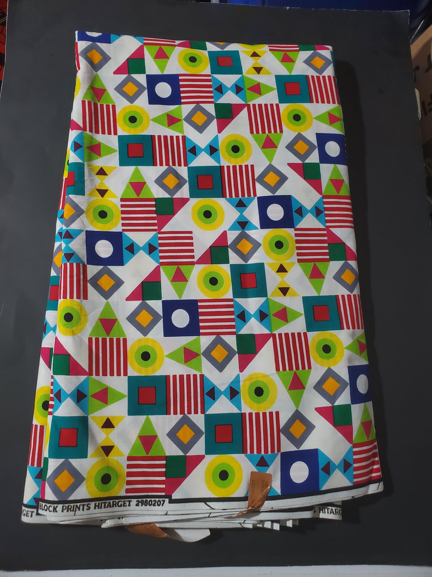 White, Yellow, Green and Pink Multicolor African Ankara Print Fabric