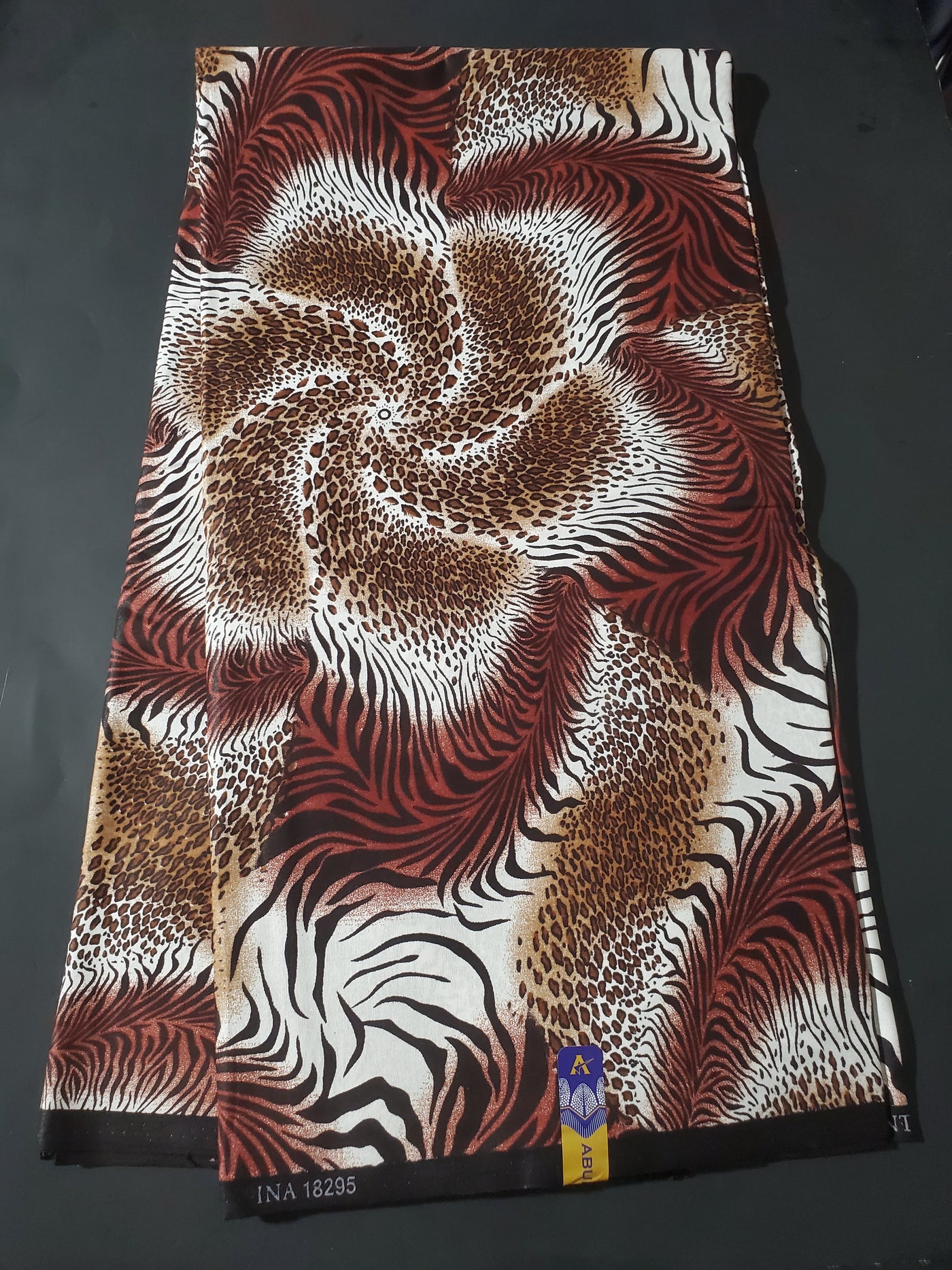 Brown, White and Black Multicolor African Ankara Fabric