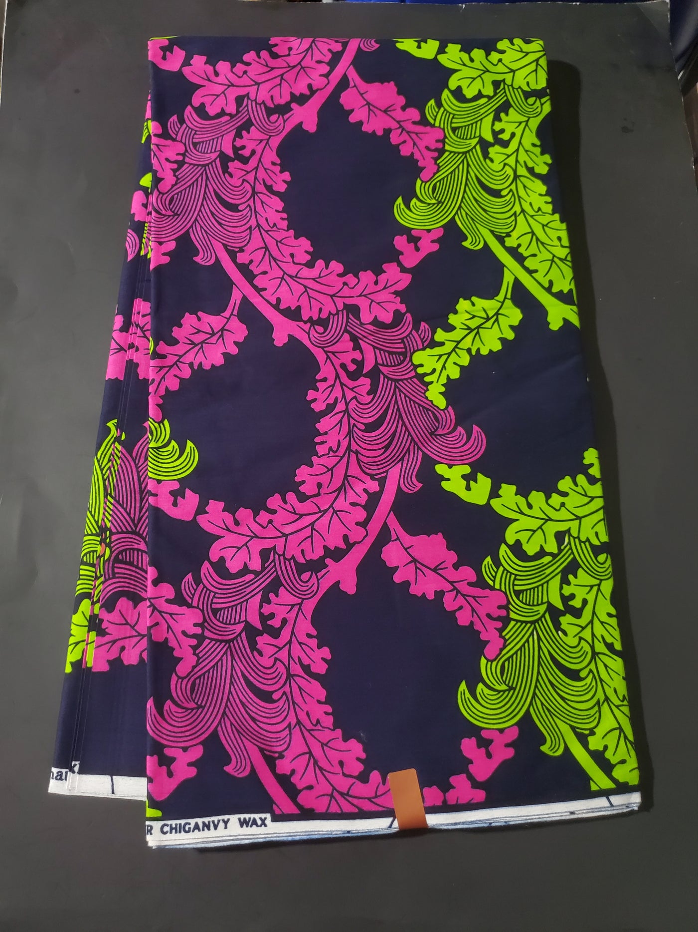 Navy, Green and Pink Multicolor African Ankara Fabric