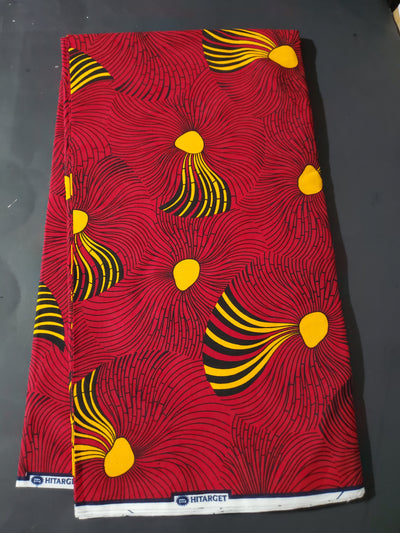 Red, Yellow and Black Multicolor African Ankara Fabric