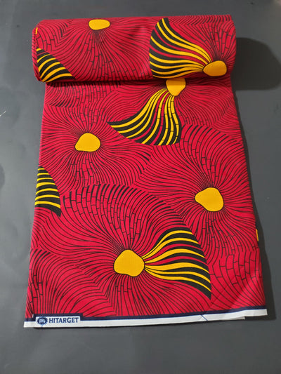 Red, Yellow and Black Multicolor African Ankara Fabric