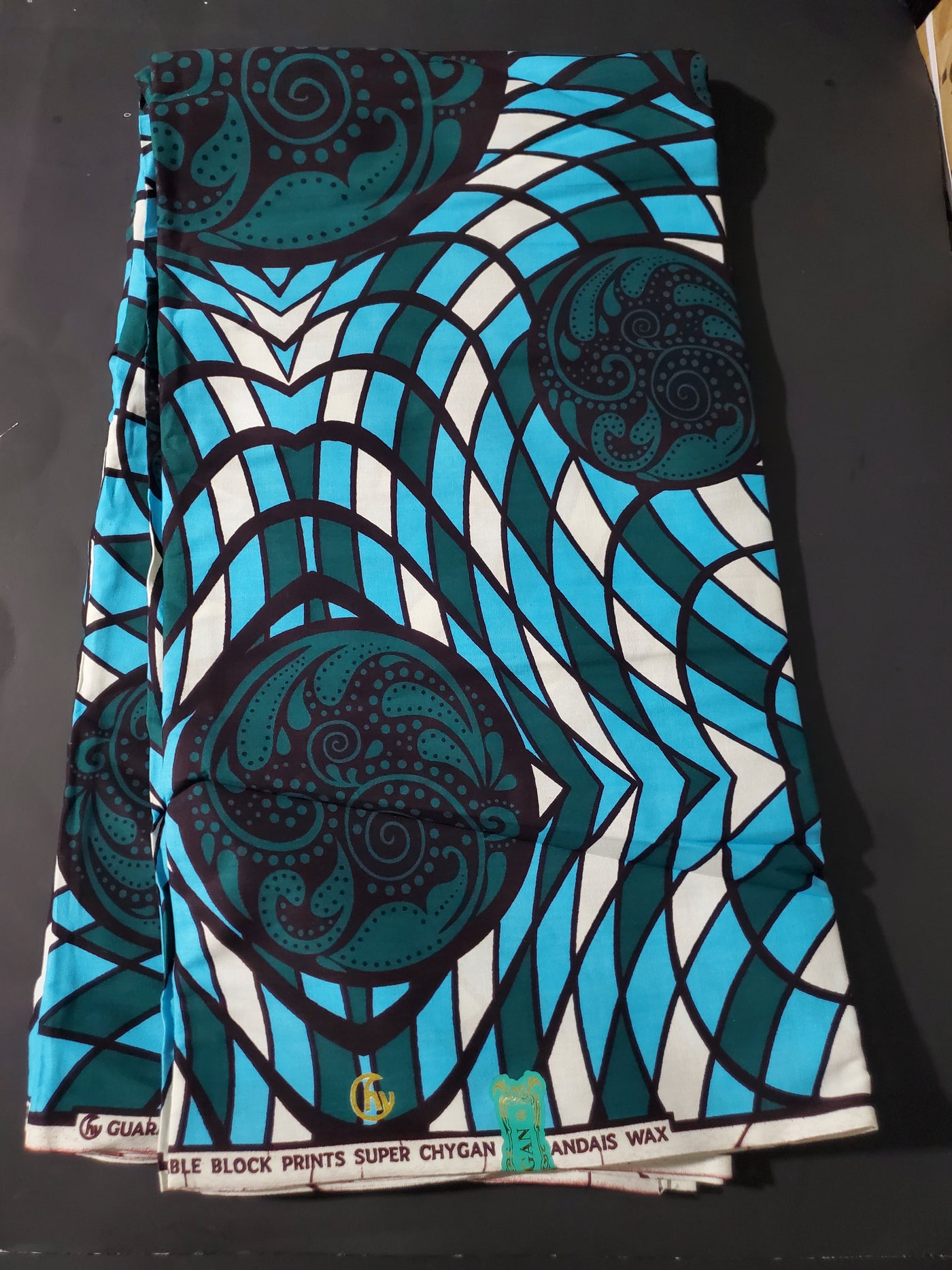Teal Green and Blue Multicolor African Ankara Fabric