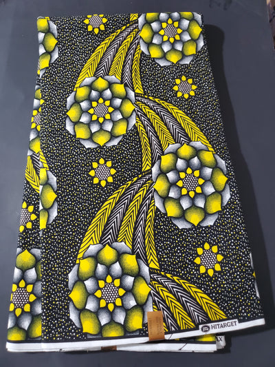 Black and Yellow Multicolor African Ankara Fabric