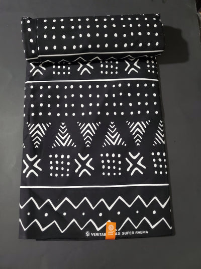 Black and White Tribal African Ankara Fabric