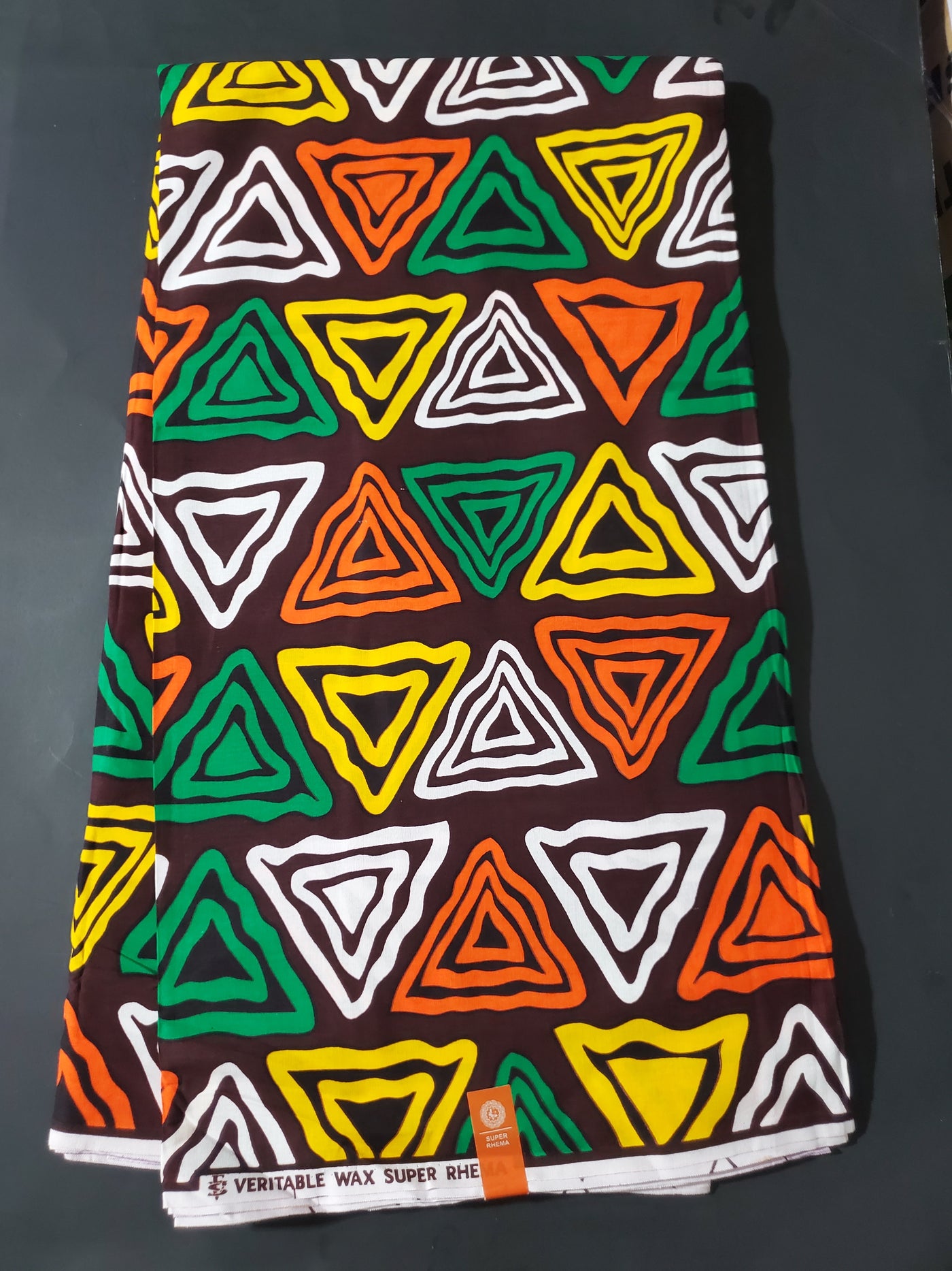 Brown, Yellow and Green Multicolor African Ankara Fabric