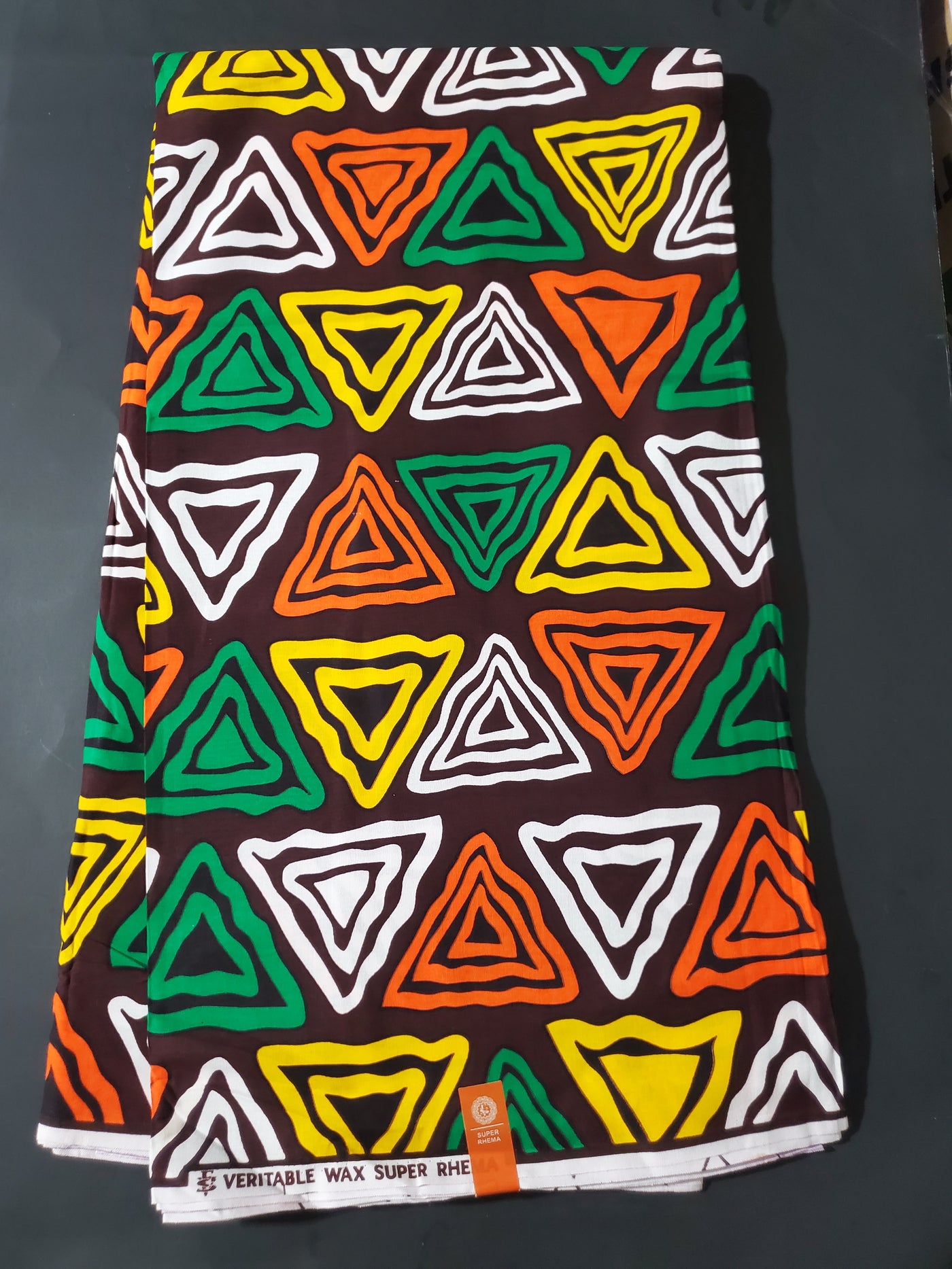 Brown, Yellow and Green Multicolor African Ankara Fabric