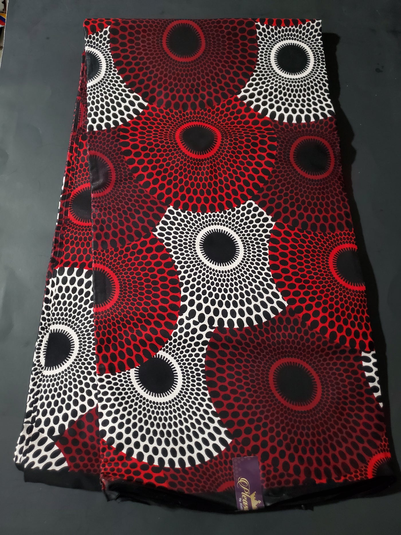 Red, Black and White Multicolor African Ankara Fabric