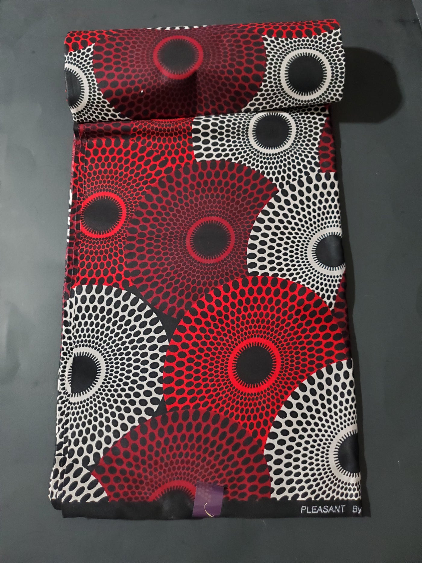 Red, Black and White Multicolor African Ankara Fabric