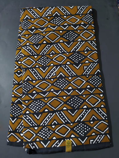 Brown and Black Tribal African Ankara Fabric