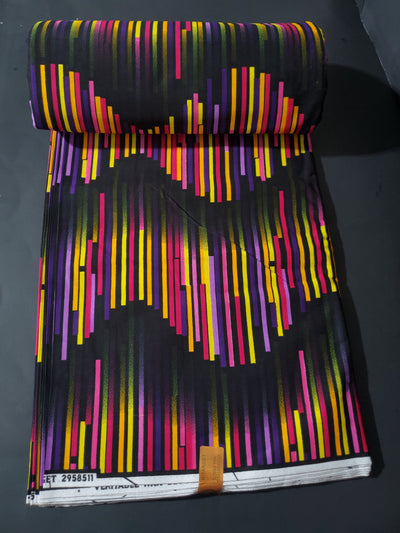 Black Multicolor African Ankara Fabric