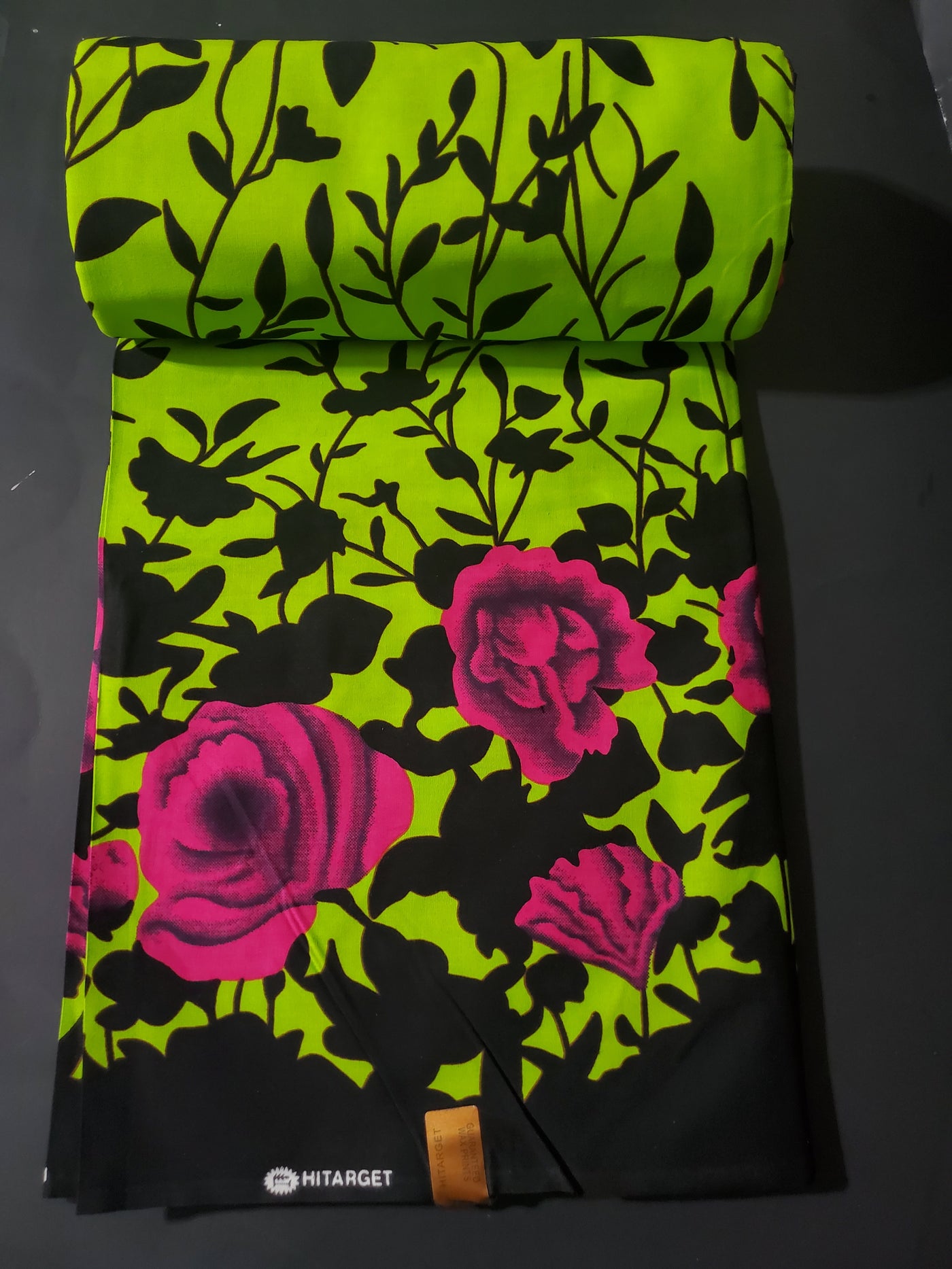 Green and Black and Pink Multicolor African Ankara Fabric