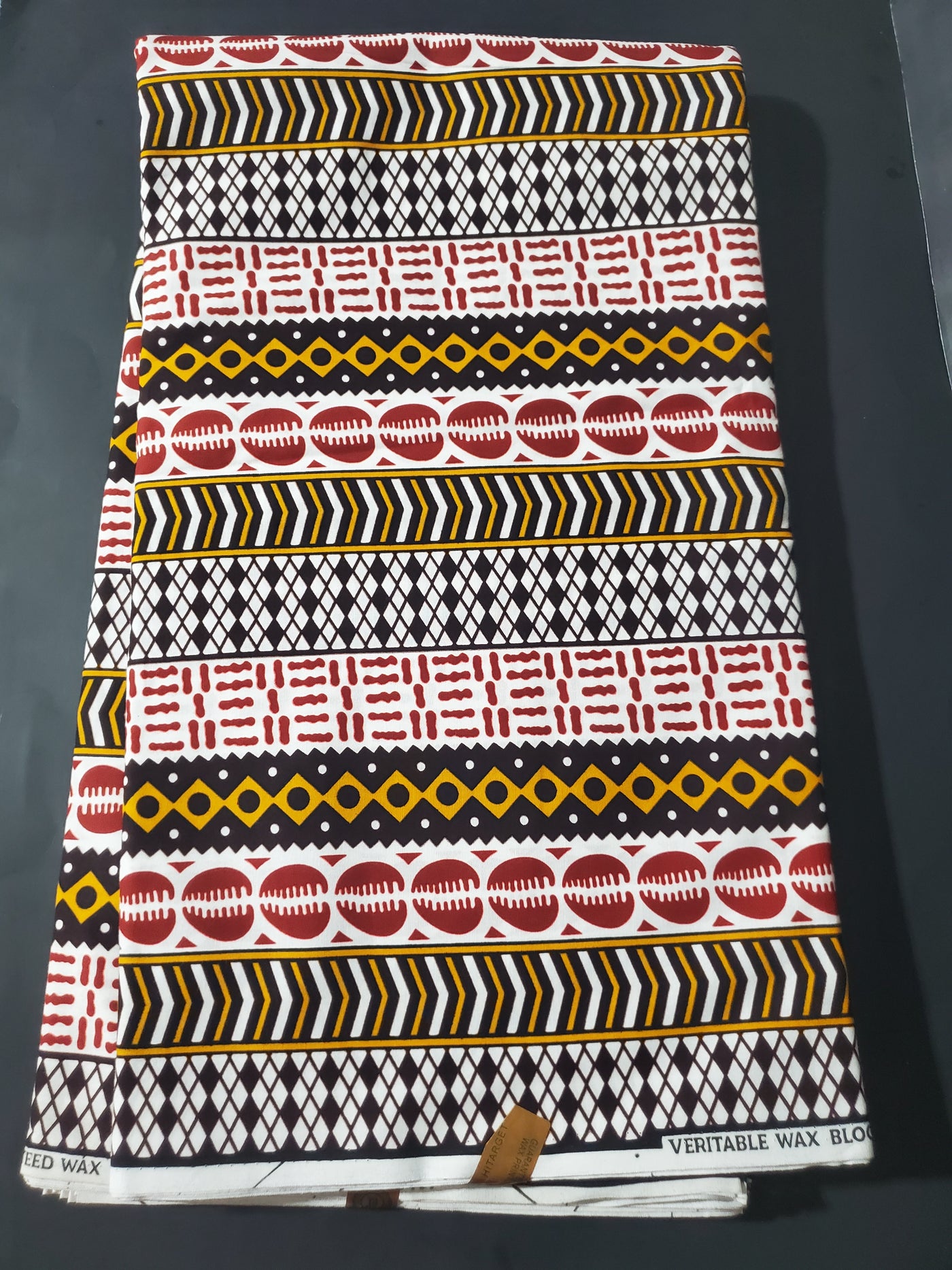 Off White, Brown and Wine Multicolor African Ankara Fabric