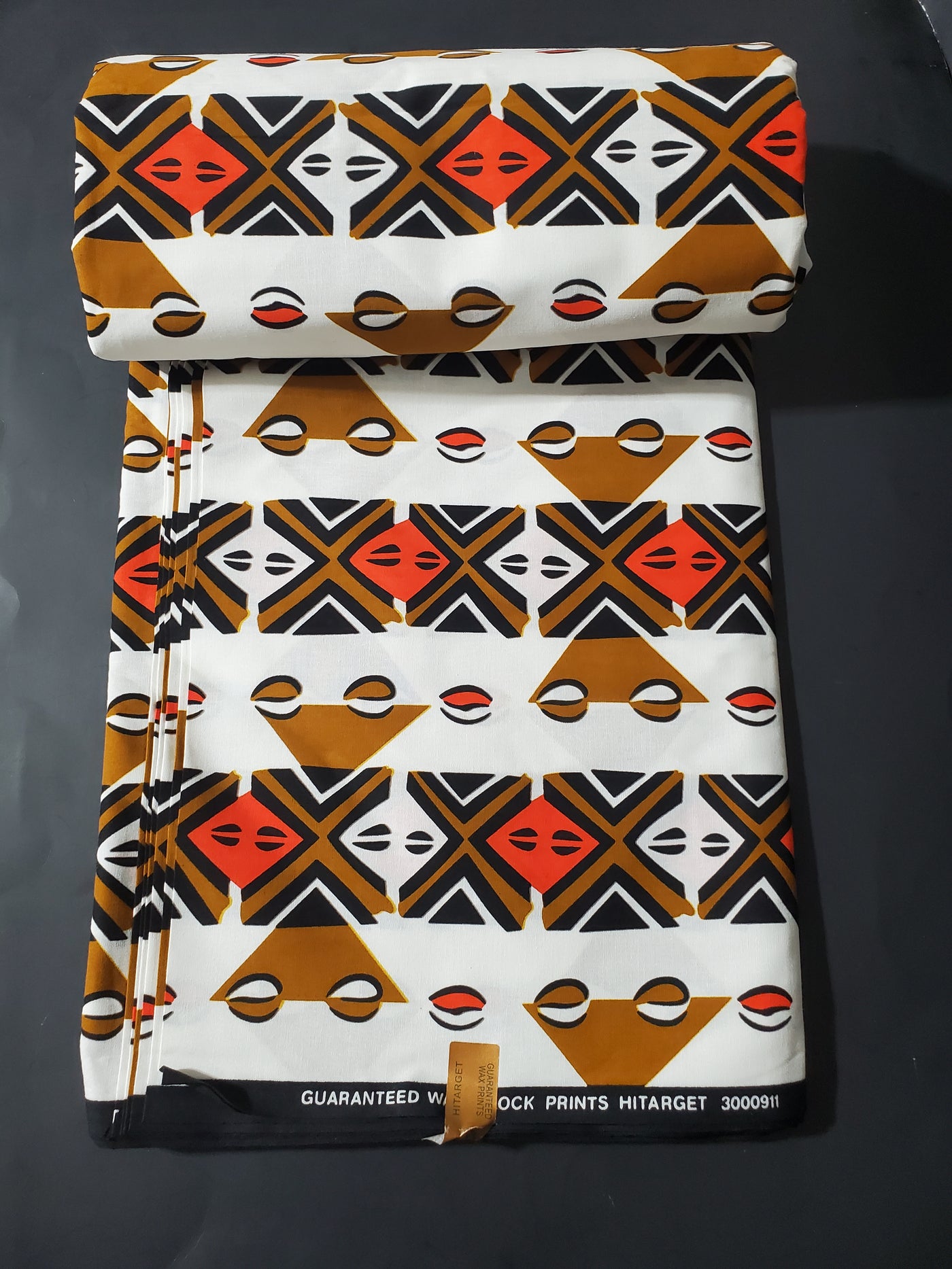 White and Brown Tribal African Ankara Fabric