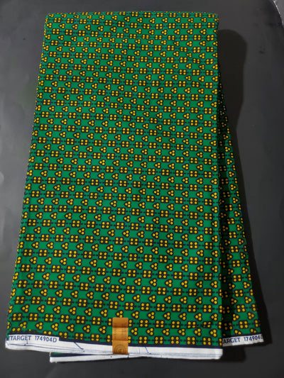 Green and Black Multicolor African Ankara Fabric