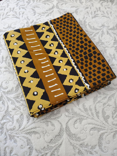 Brown, Yellow and Black Tribal African Ankara Fabric