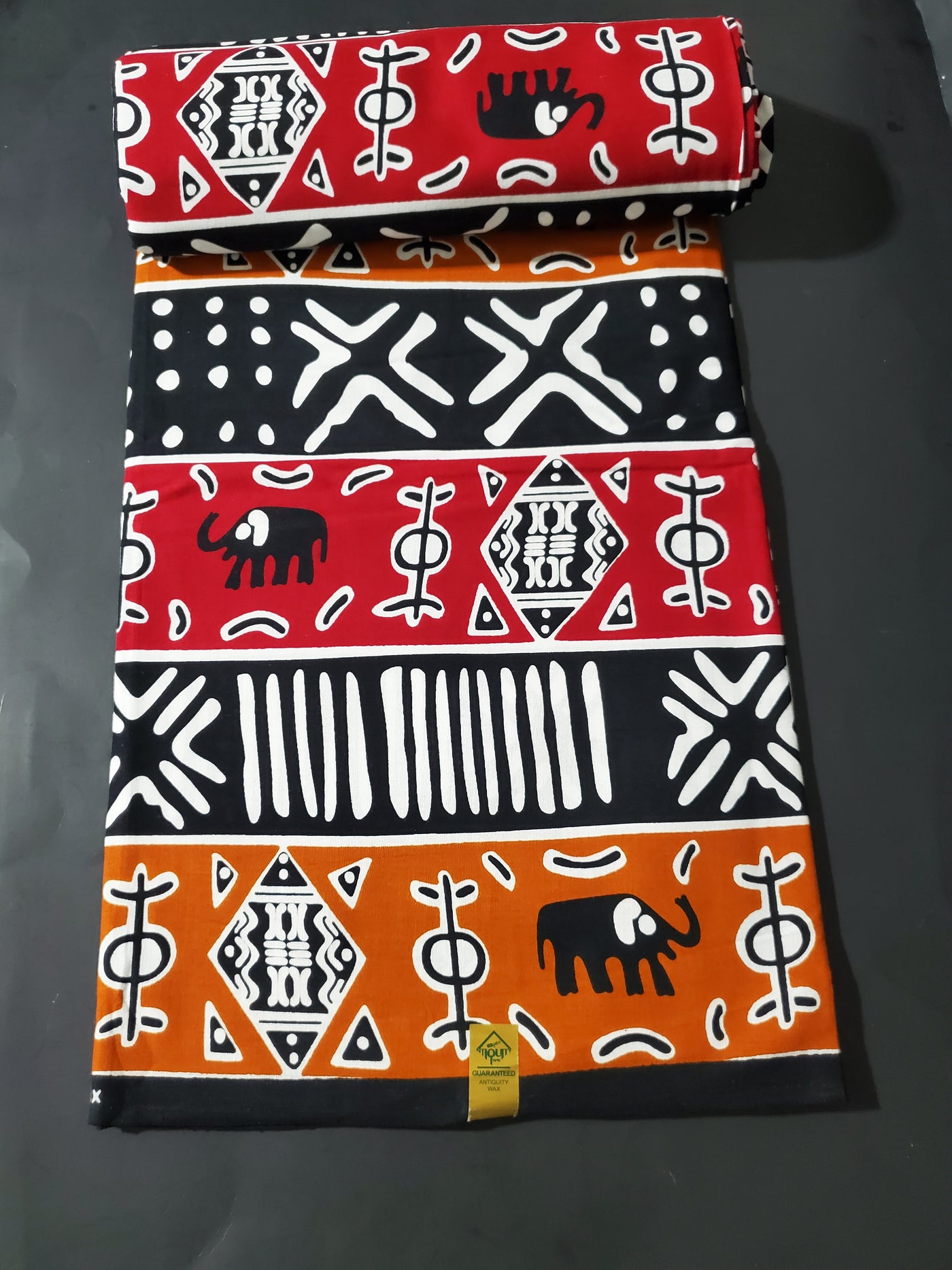 Brown, Red and Black Tribal African Ankara Fabric