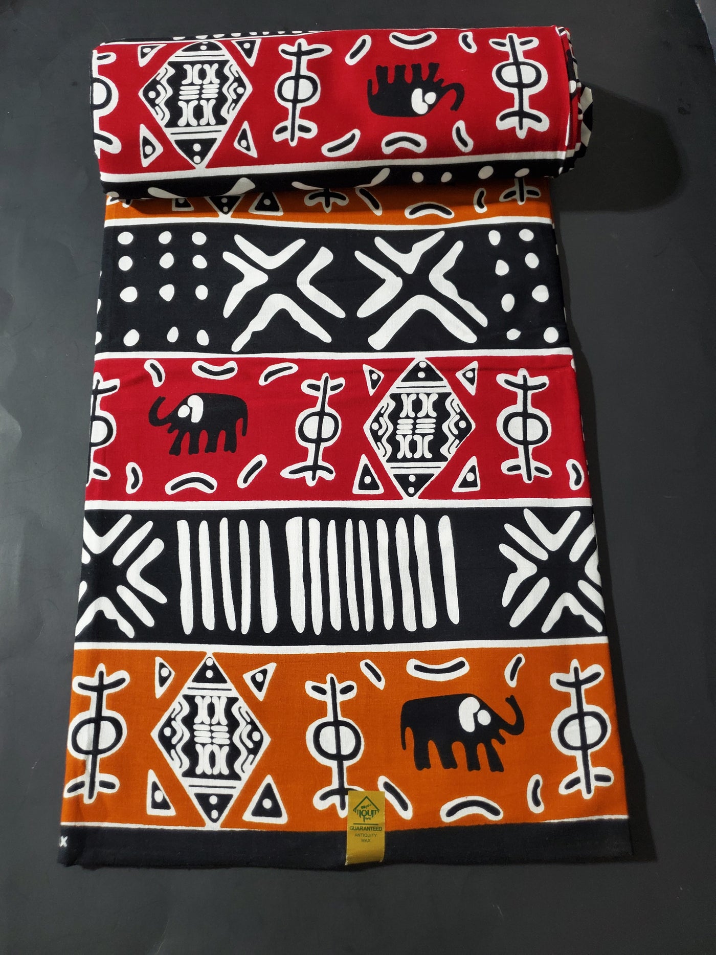 Brown, Red and Black Tribal African Ankara Fabric