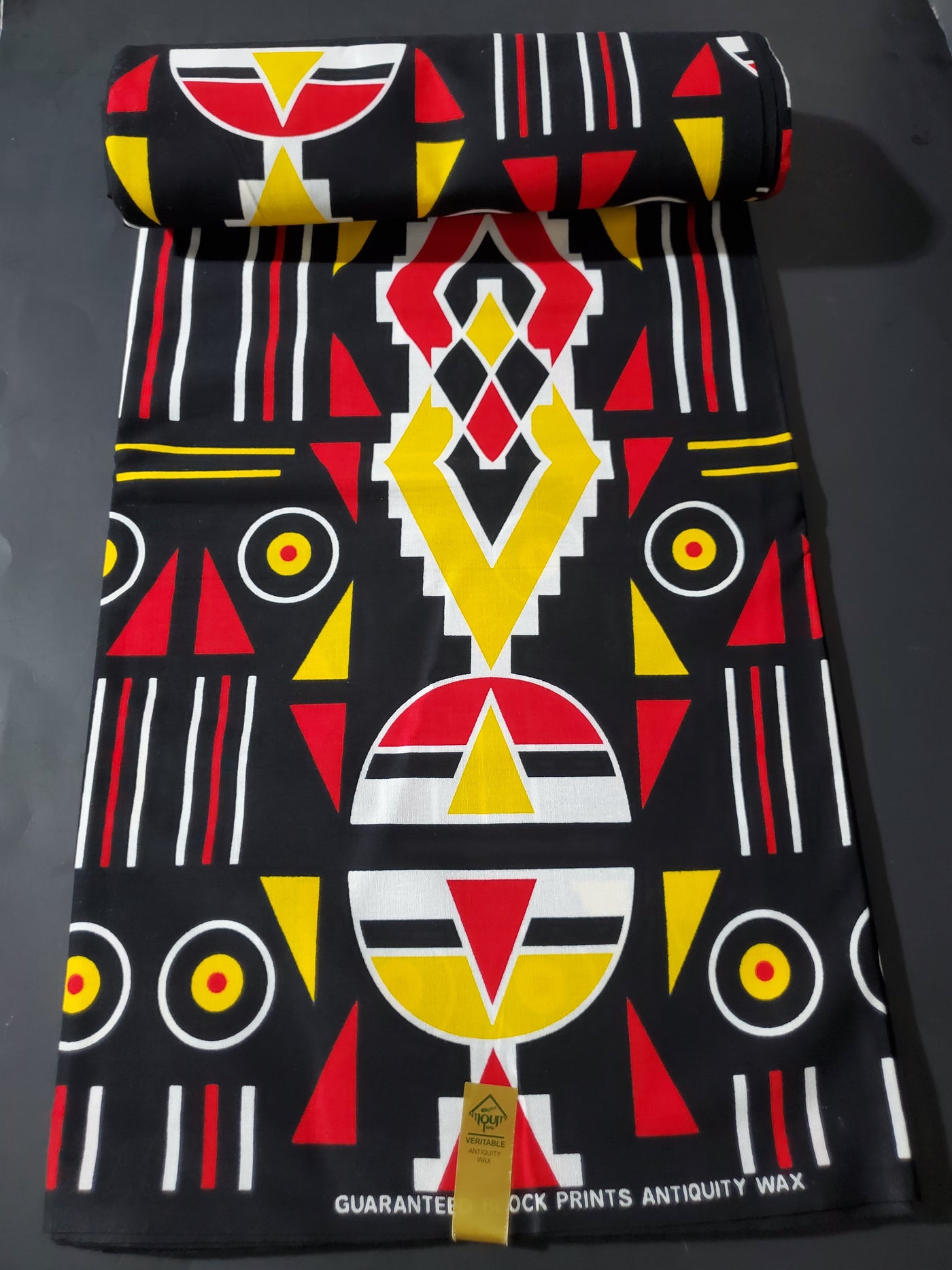 Black, Red and Yellow Tribal African Ankara Fabric