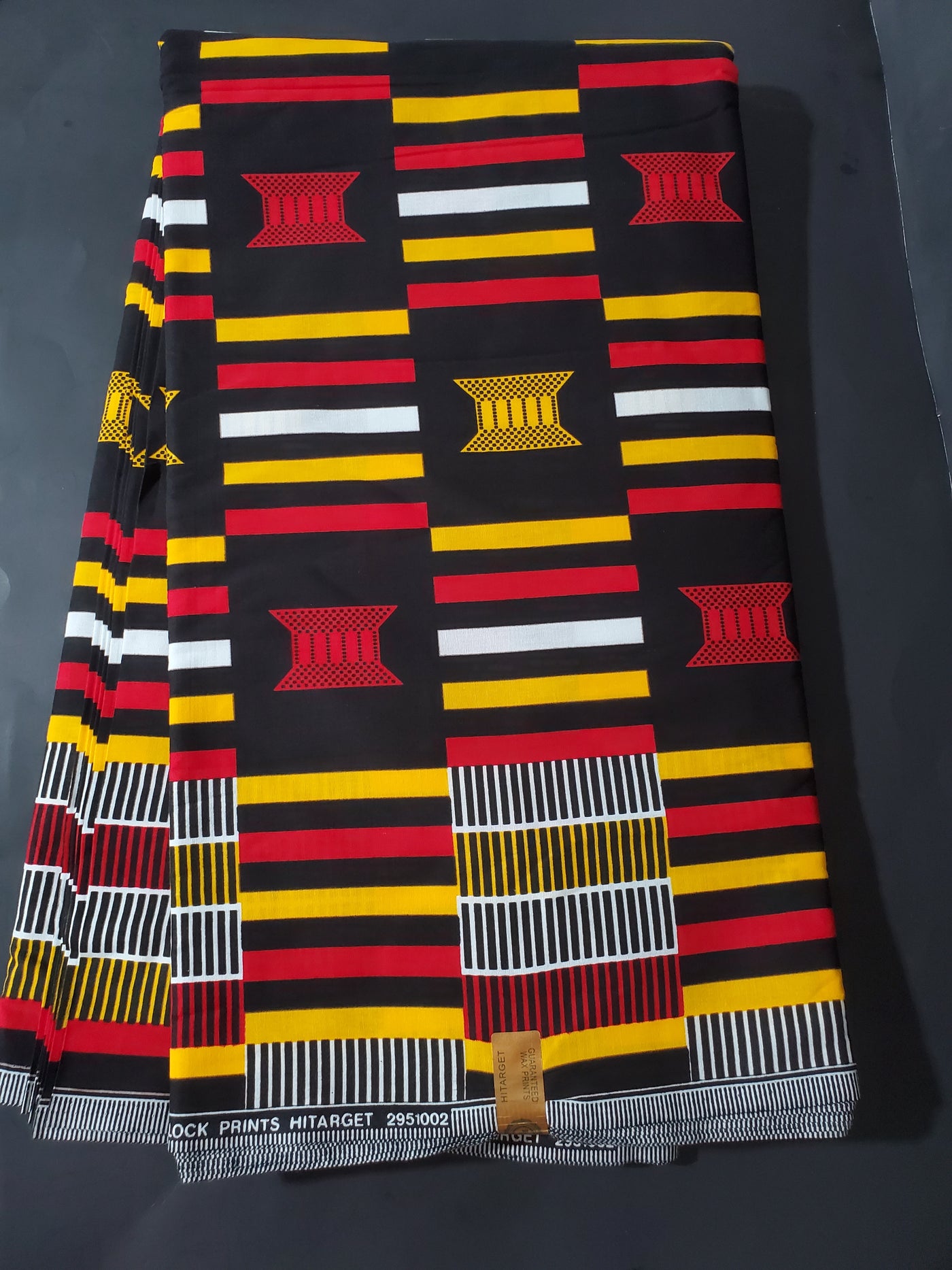 Black, Yellow and Red Multicolor African Ankara Fabric