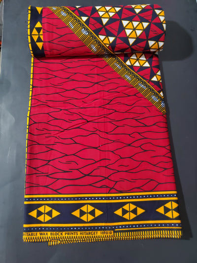 Red, Black and Yellow African Ankara Fabric