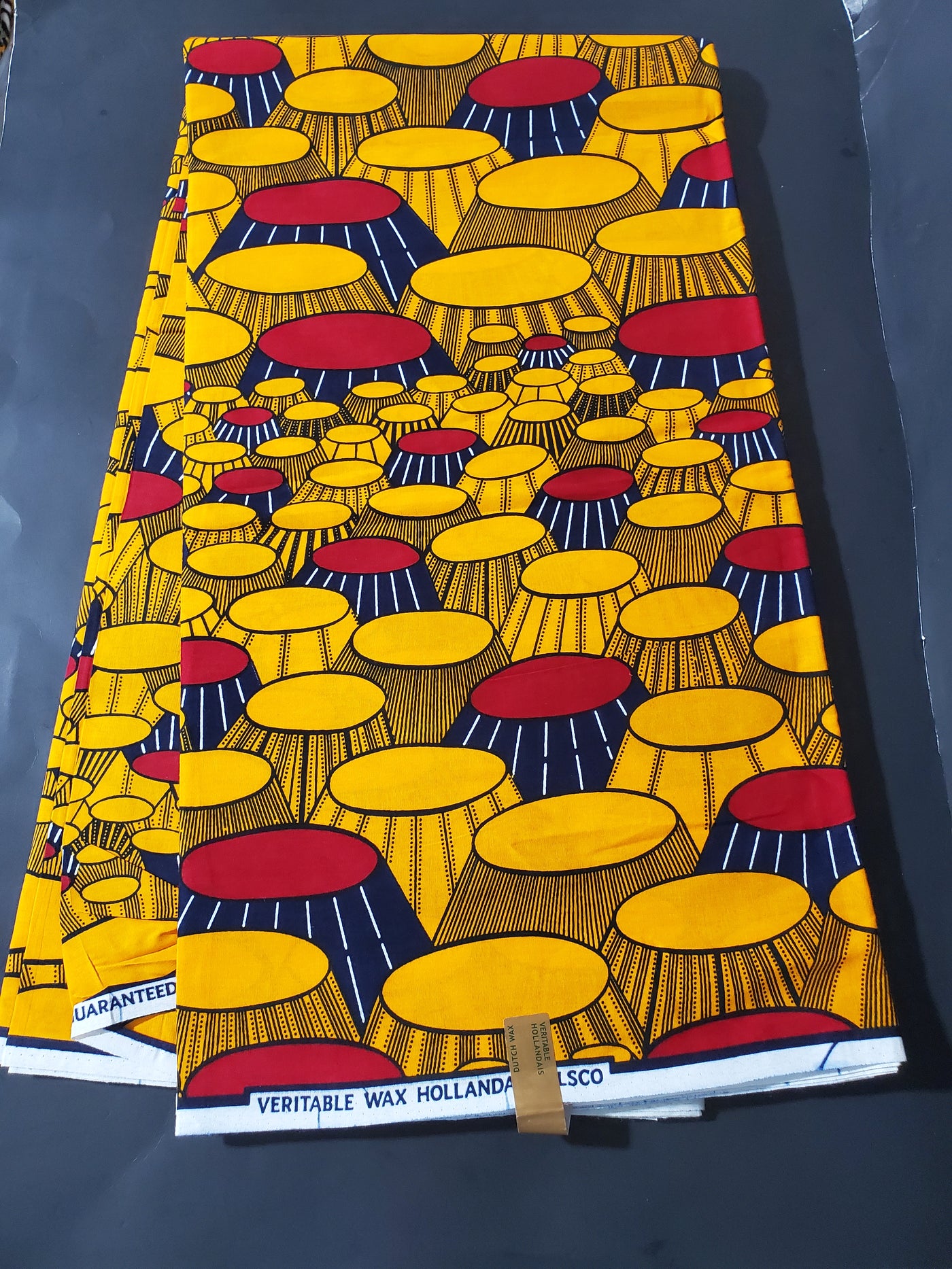 Yellow, Red and Navy Multicolor African Ankara Fabric