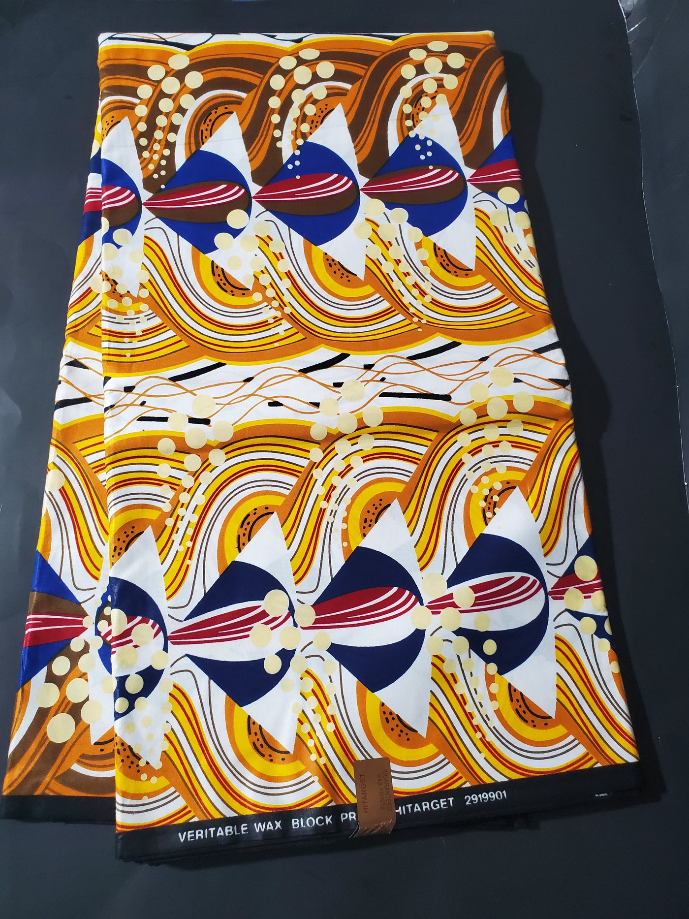 White and Gold African Ankara Fabric