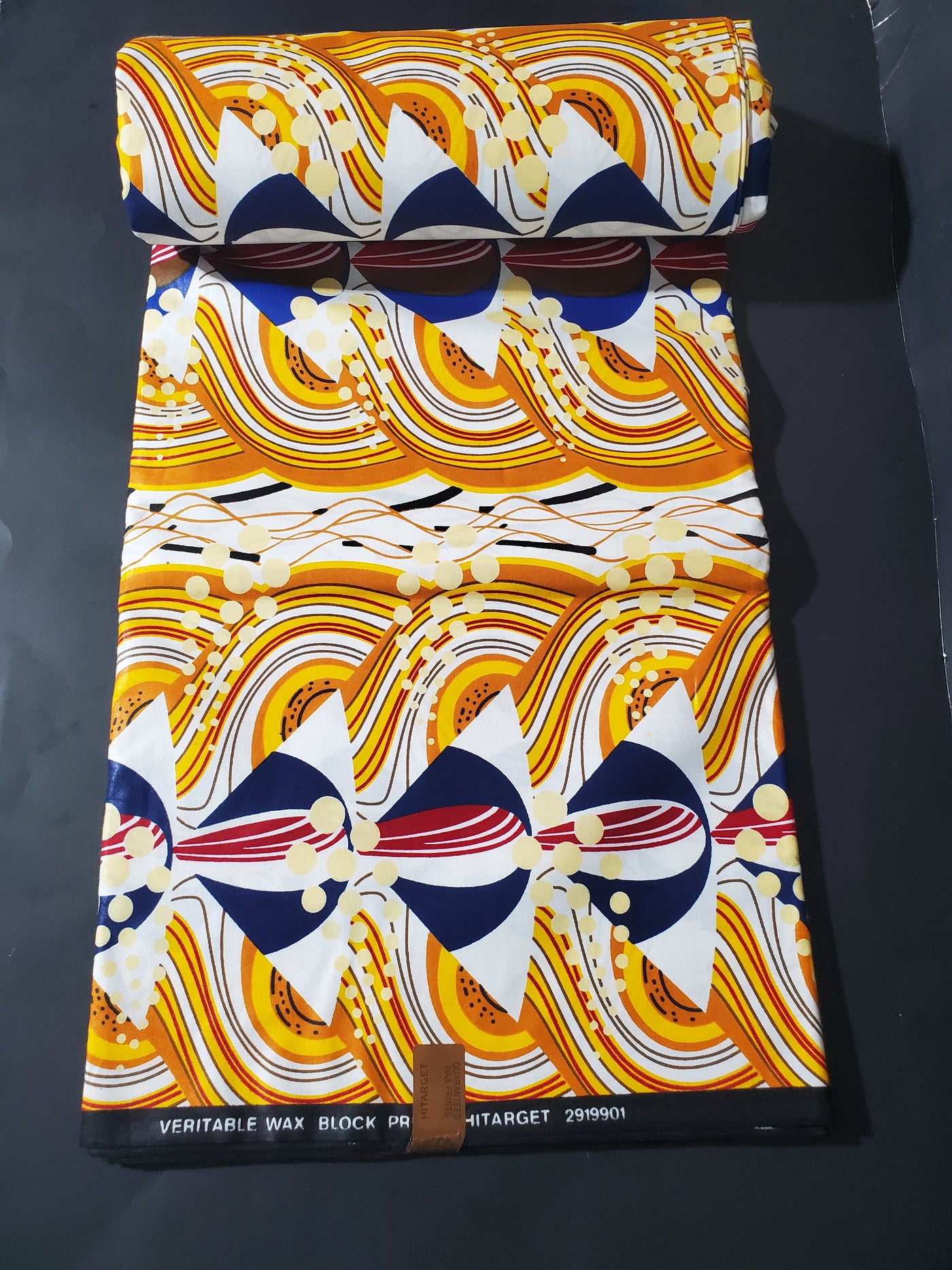 White and Gold African Ankara Fabric