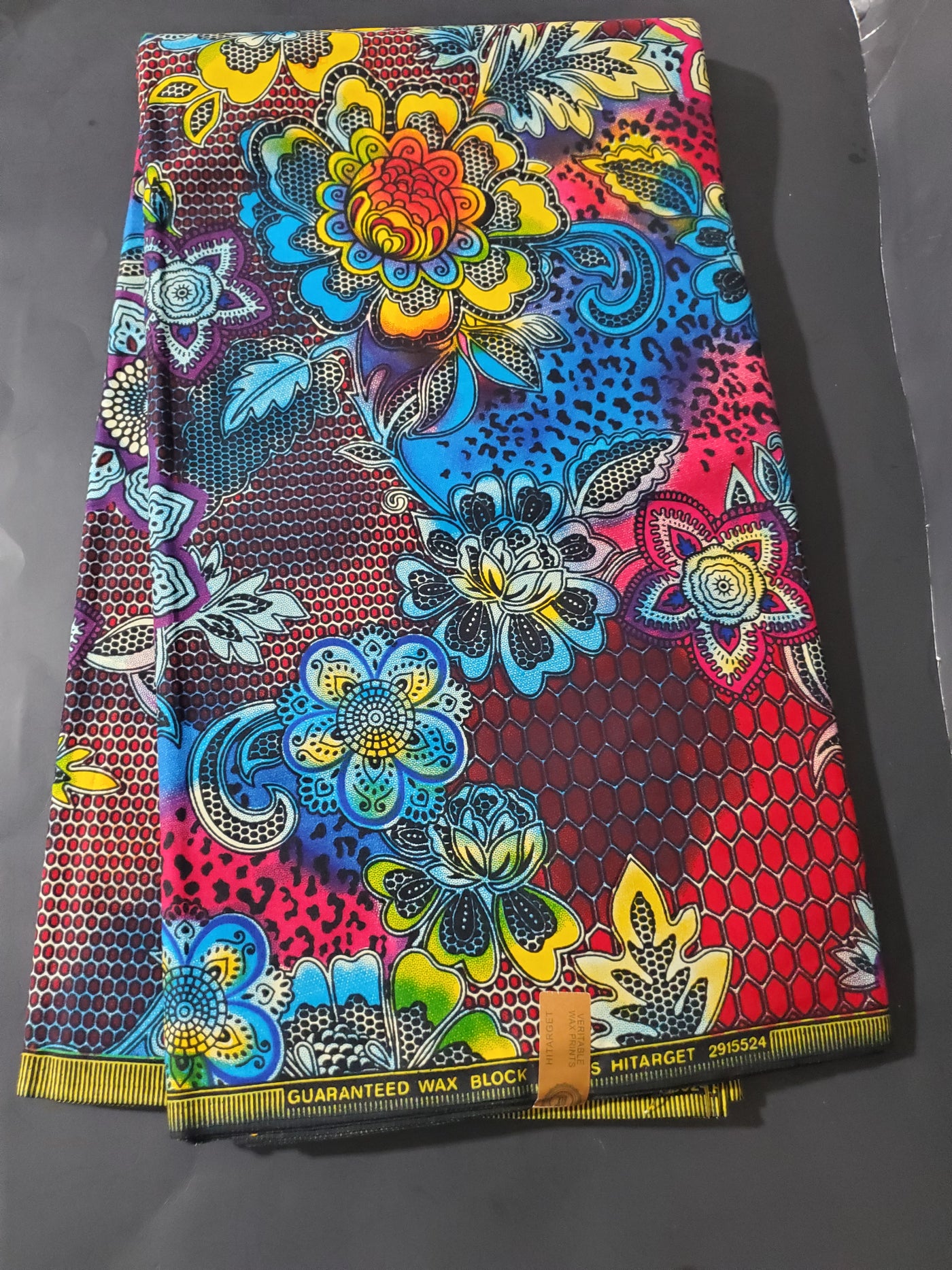 Blue, Black, Yellow and Pink Multicolor African Ankara Fabric