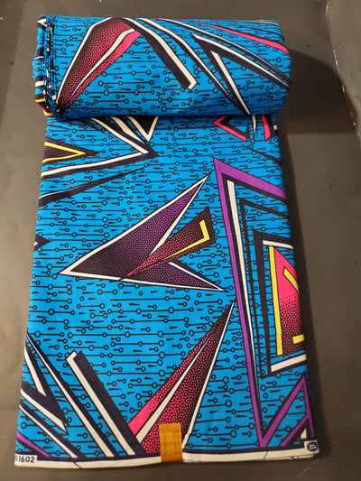 Blue and Pink Multicolor African Ankara Fabric