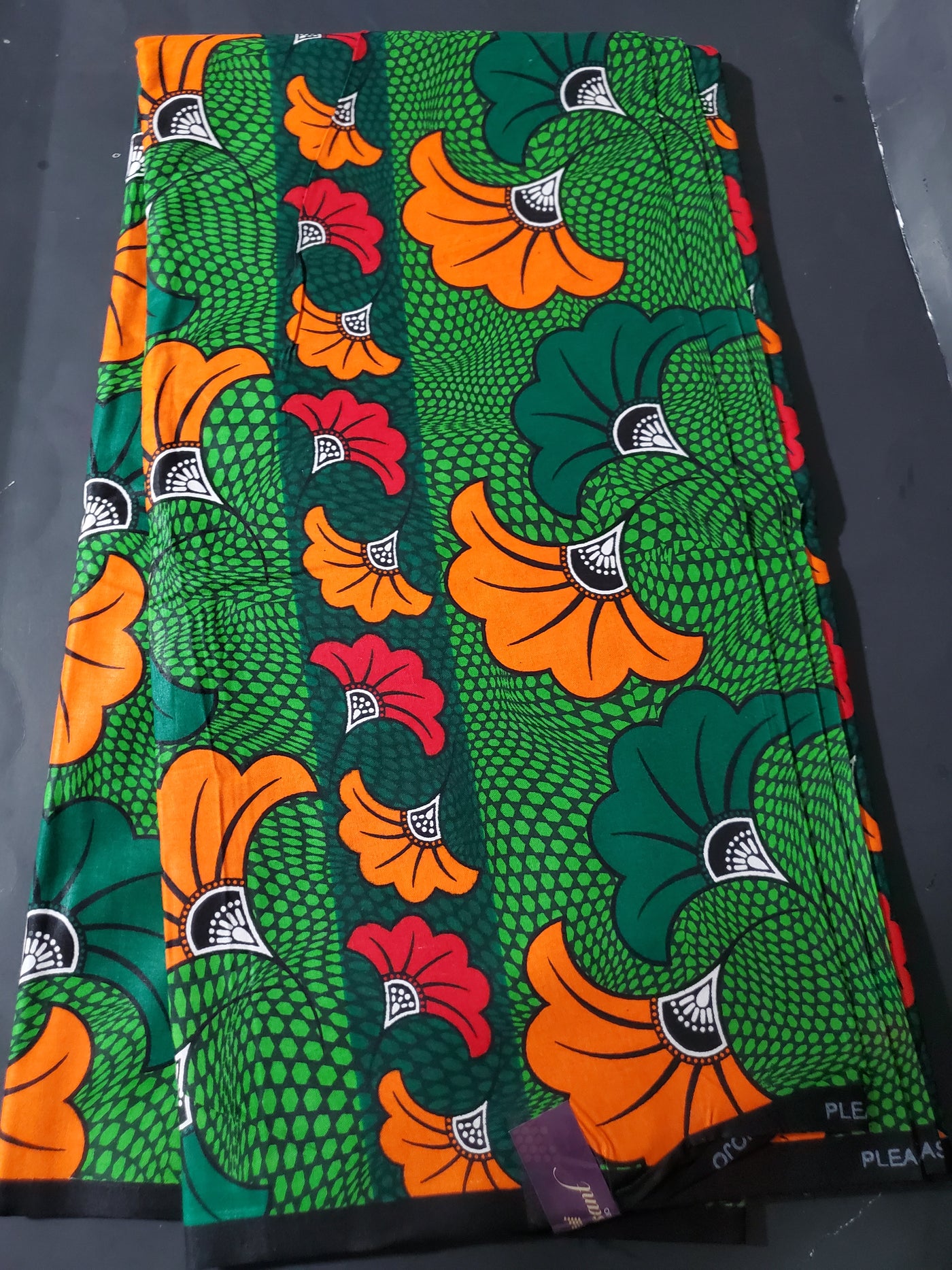 Green and Orange Multicolor African Ankara Fabric