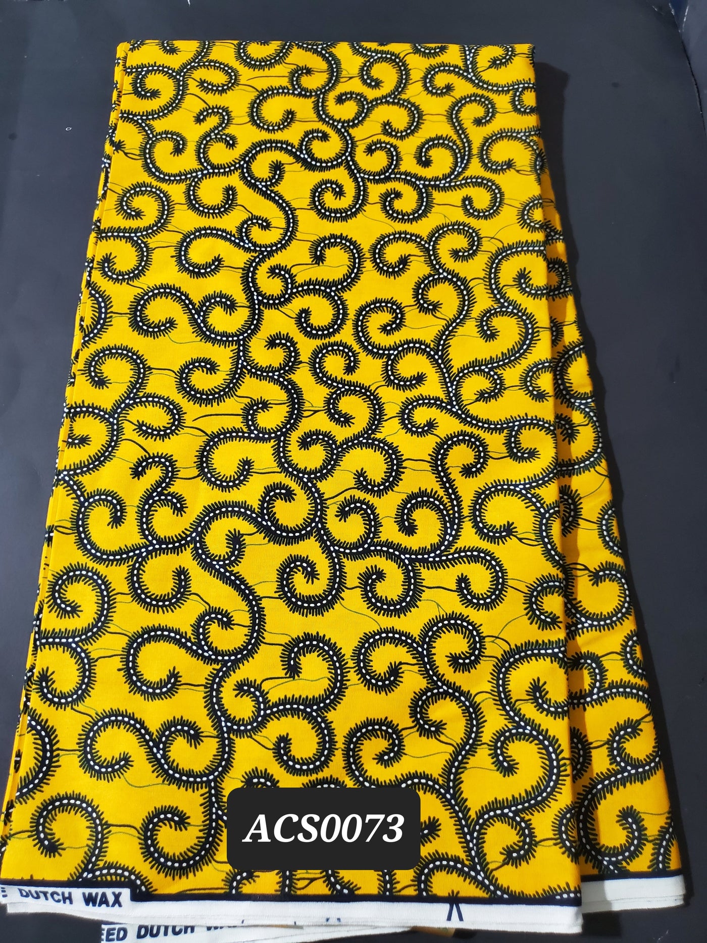 Yellow and Black Ankara Print Fabric, ACS0073