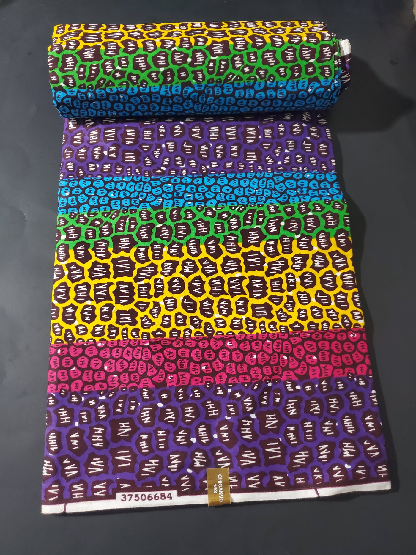 Blue, Purple and Pink Multicolor African Ankara Fabric