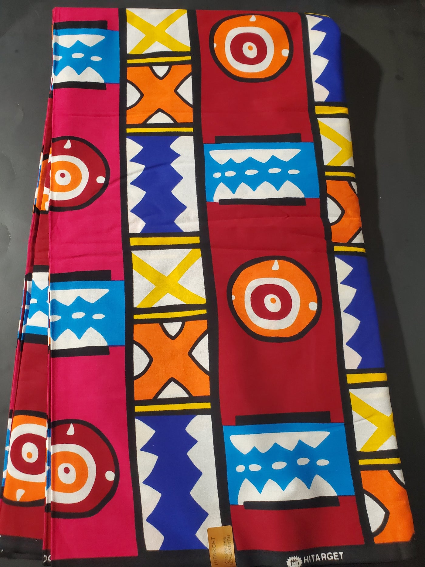 Red and Blue Tribal African Ankara Fabric