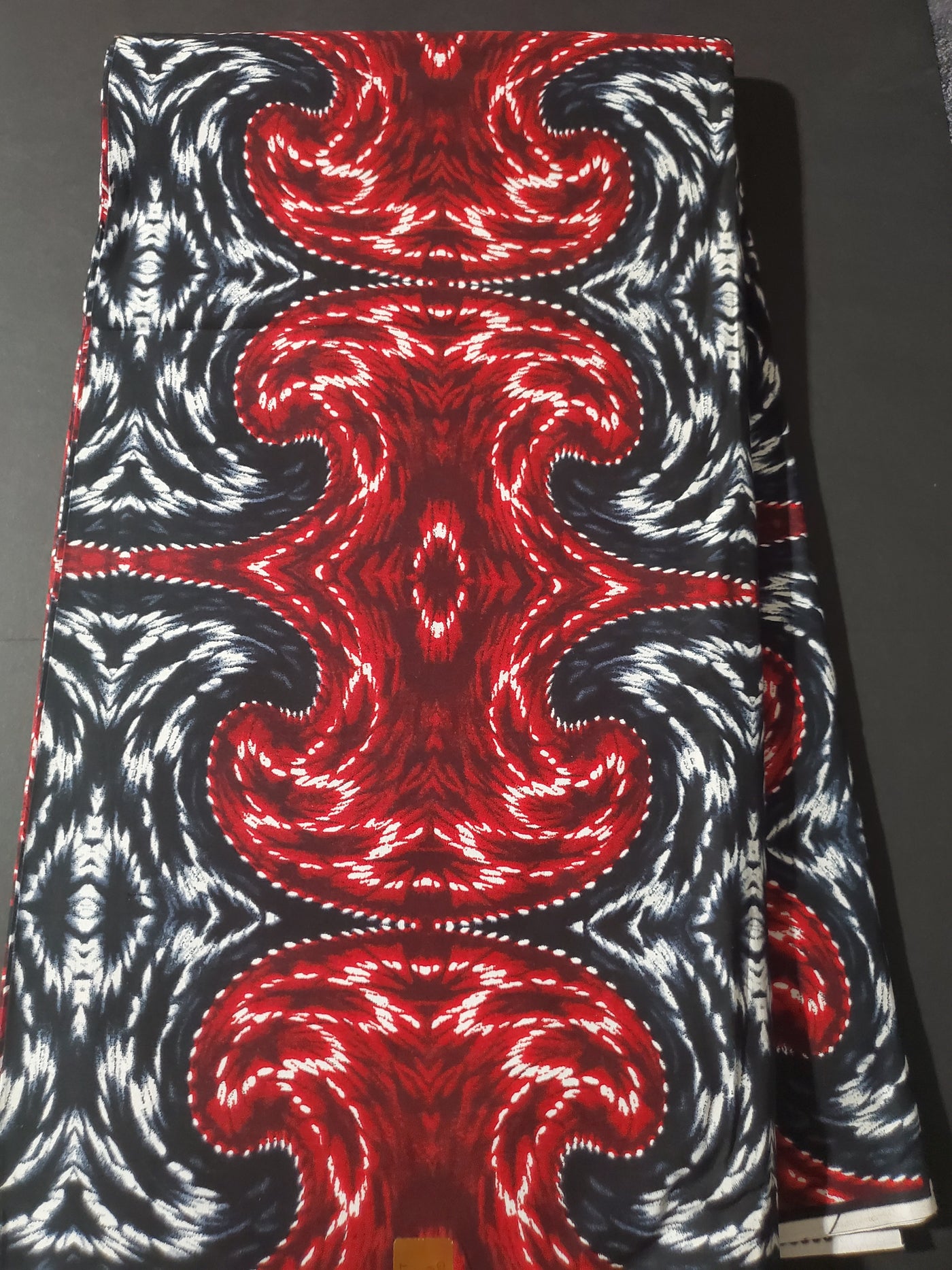 Gray and Red Multicolor African Ankara Fabric