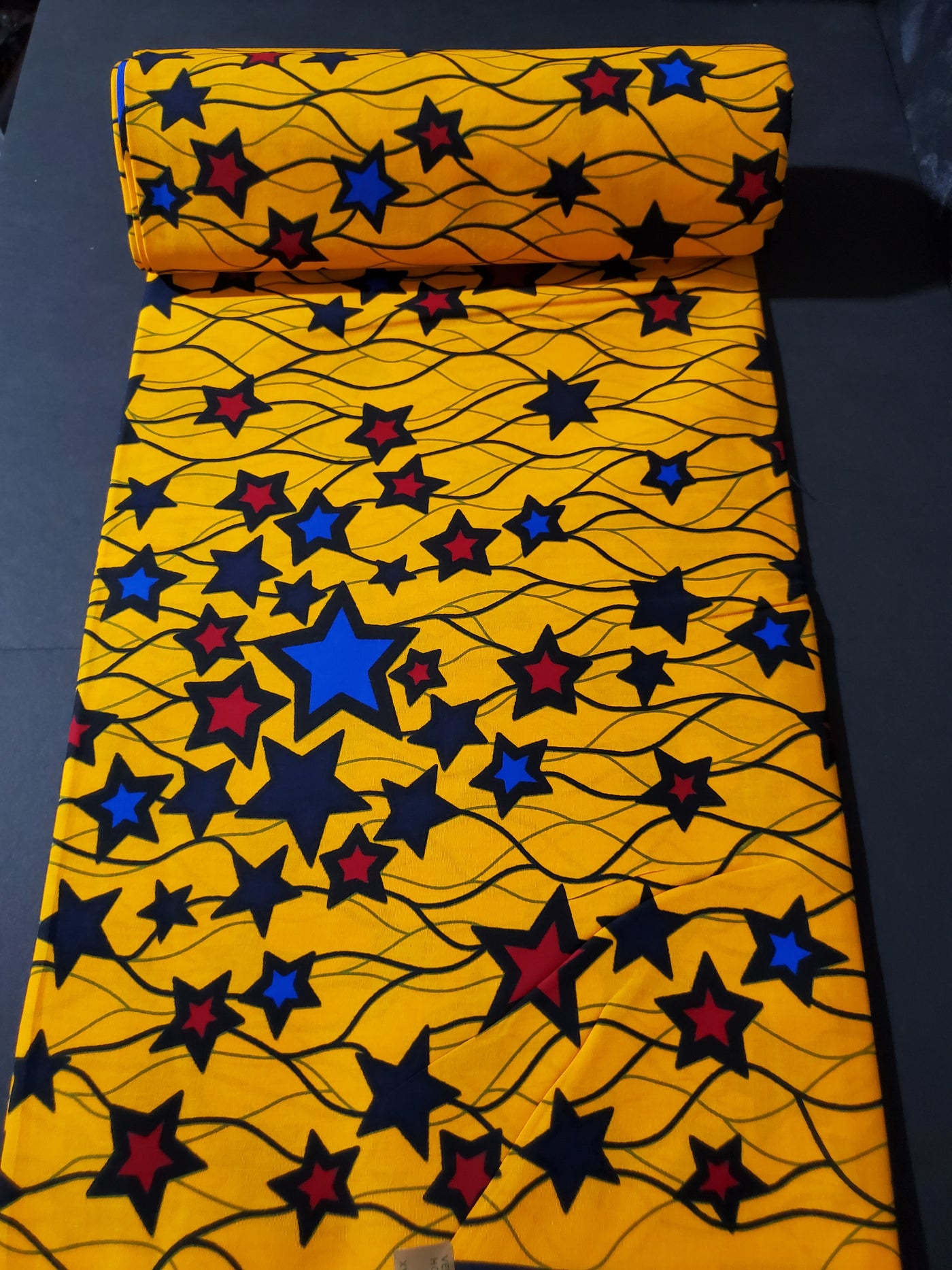 Yellow, Red and Black African Ankara Fabric