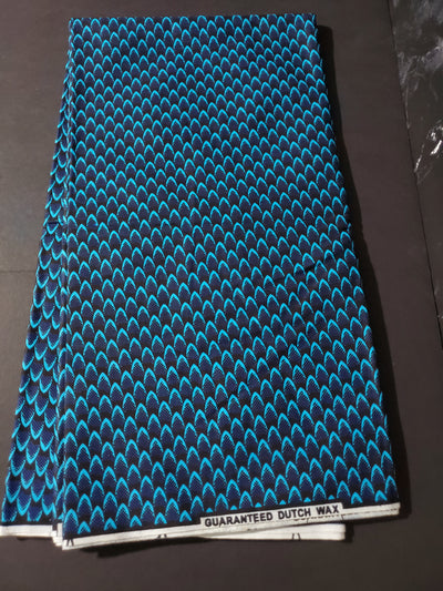 Blue and Black Multicolor African Ankara Fabric