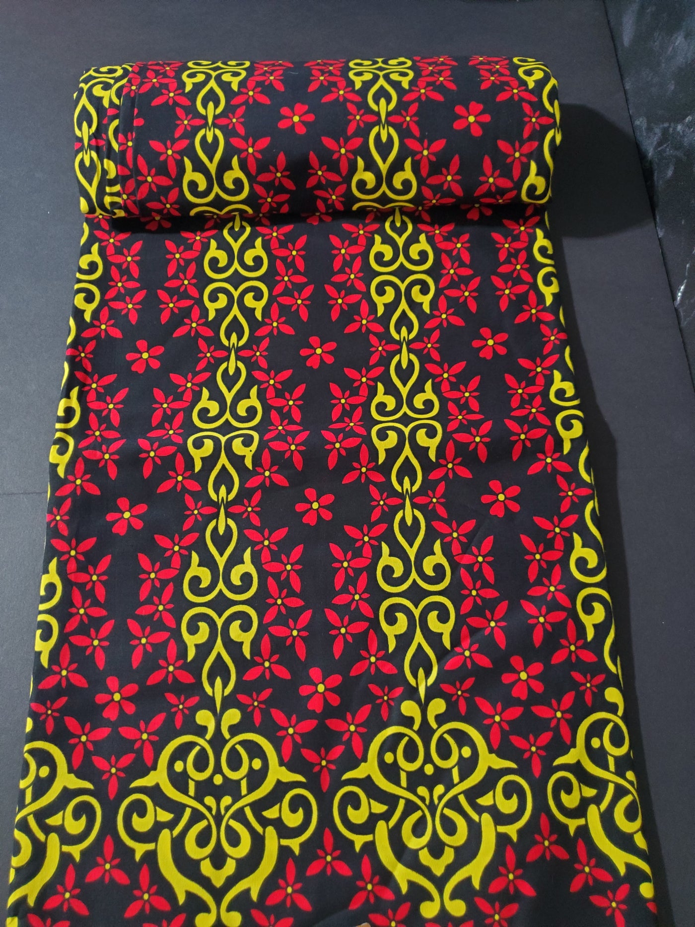 Black, Red and Yellow African Ankara Fabric