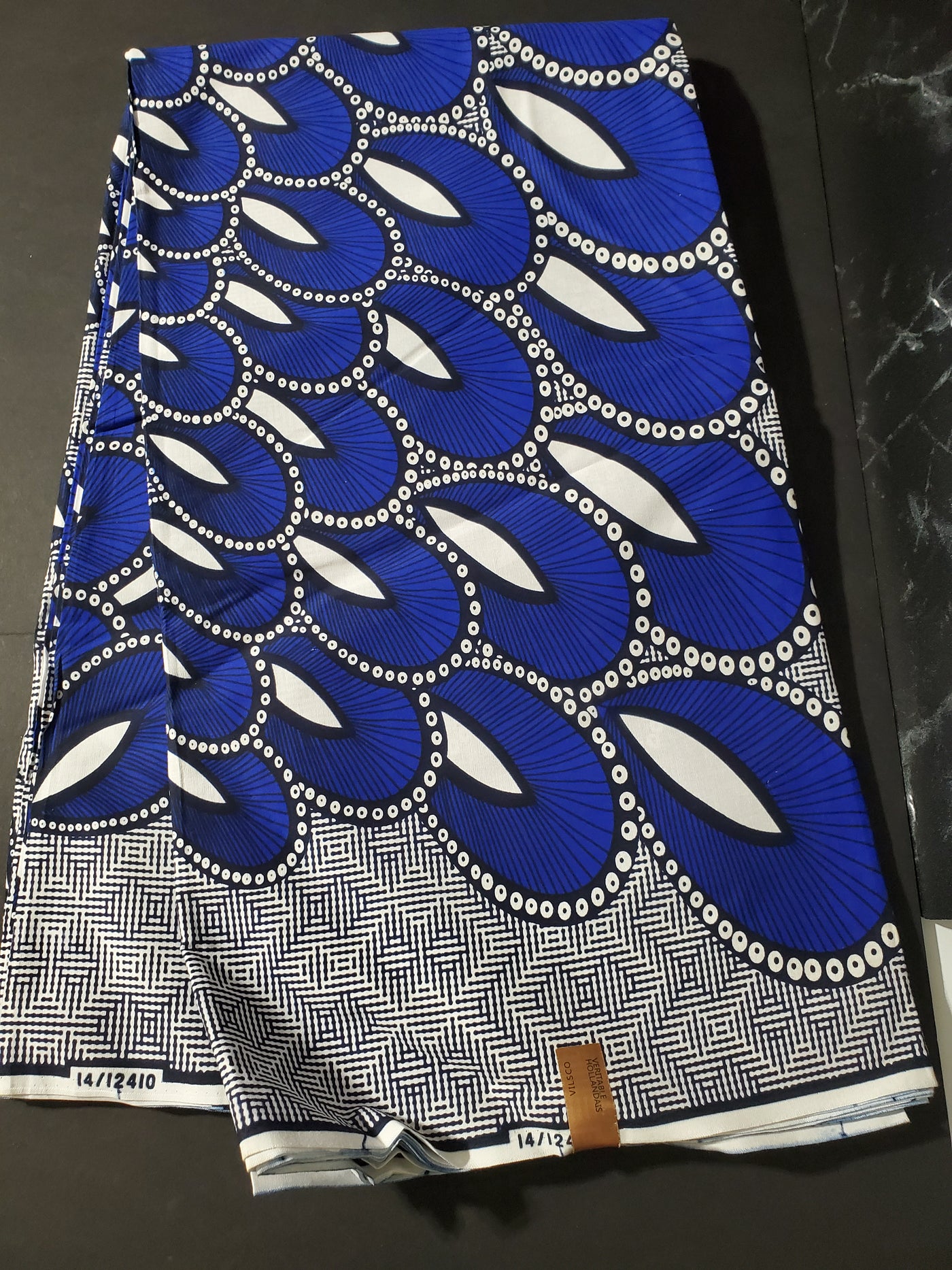 Blue and White African Ankara Fabric