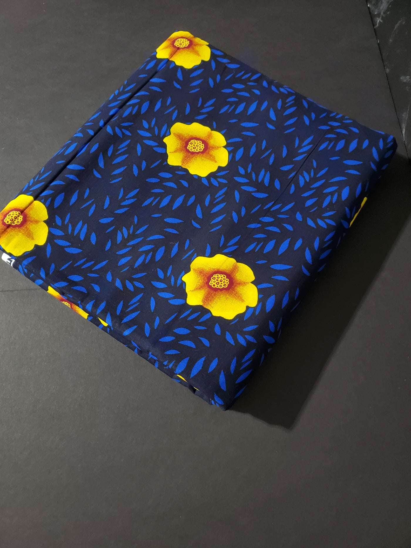 Blue and Yellow African Ankara Fabric
