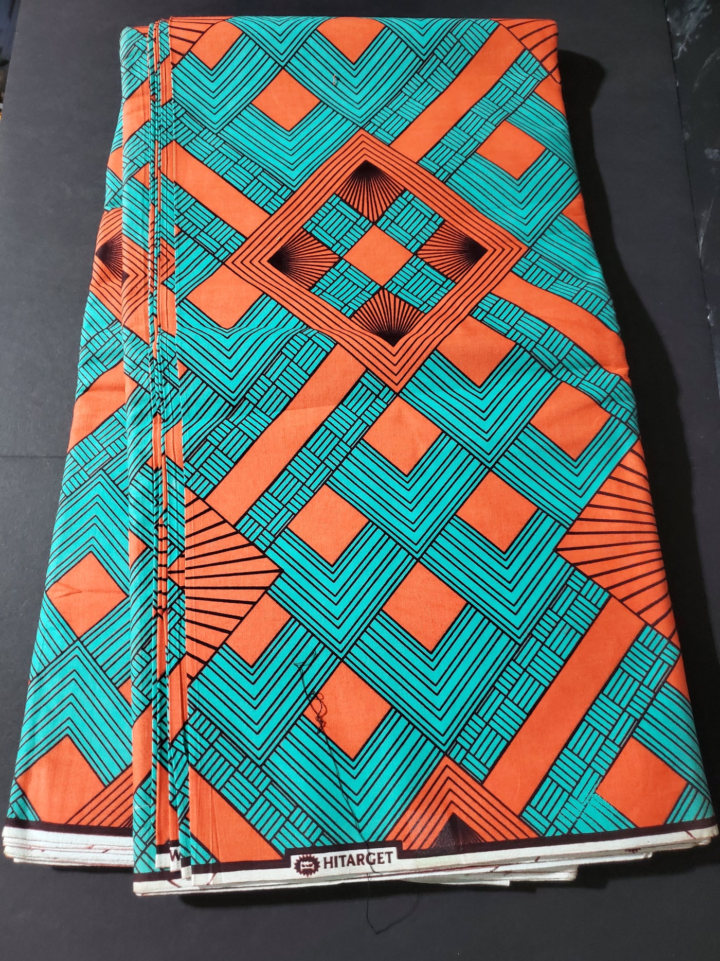 Orange and Green Multicolor African Ankara Fabric