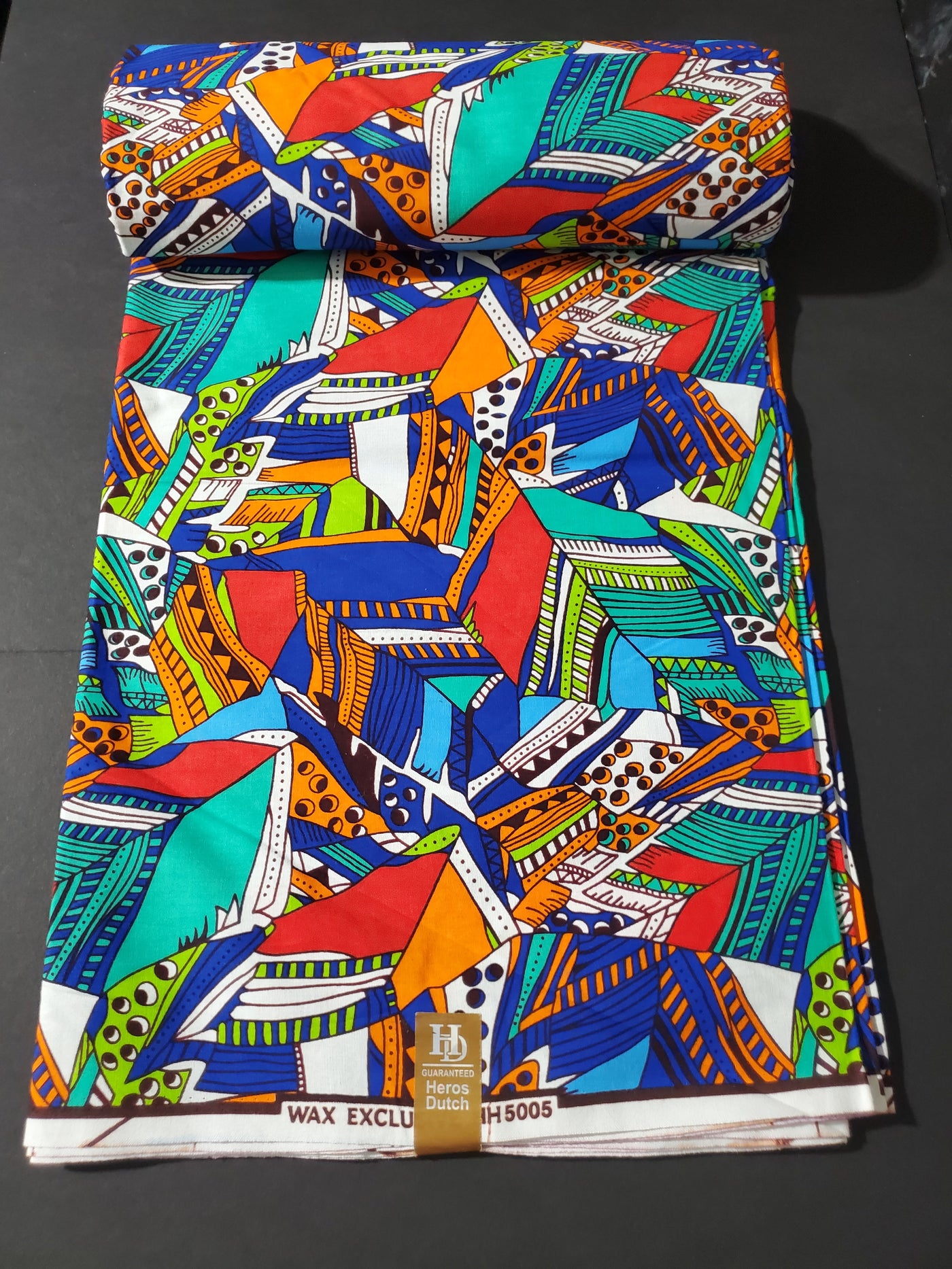 Green, Blue and Red African Ankara Fabric