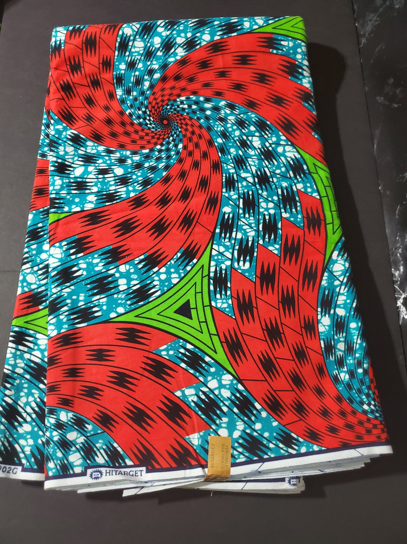 Blue and Red African Ankara Fabric