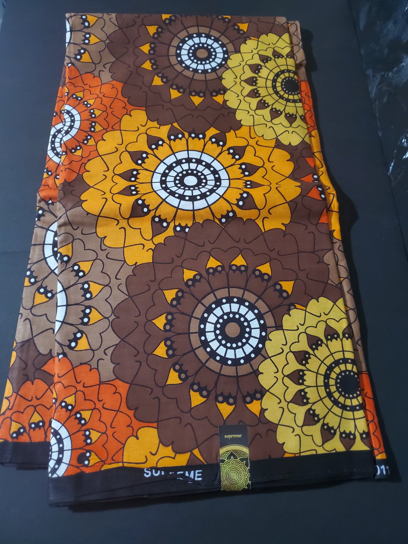 Brown and Orange African Ankara Fabric