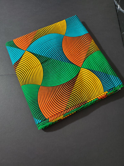 Green, Yellow and Orange African Ankara Fabric