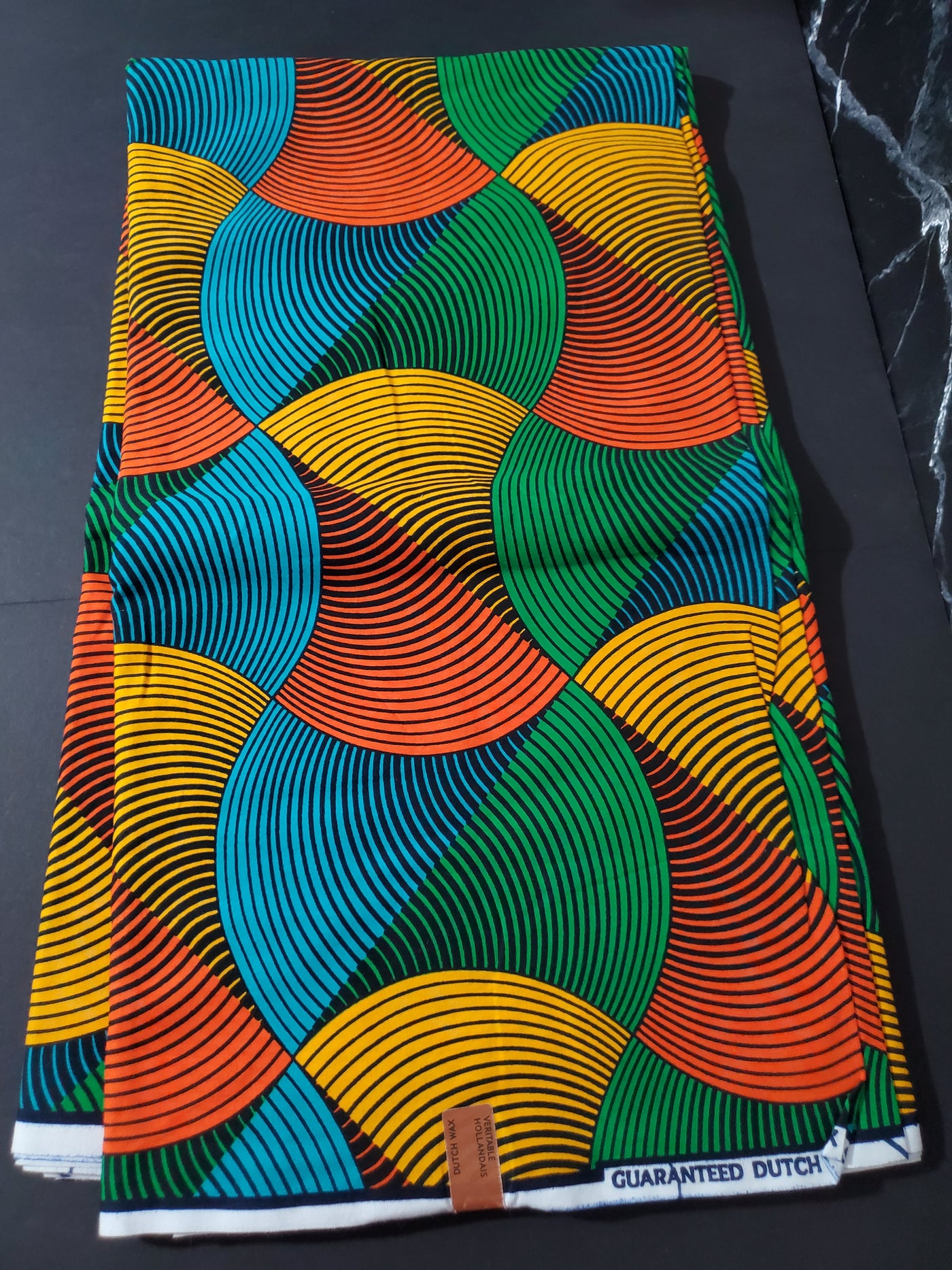Green, Yellow and Orange African Ankara Fabric